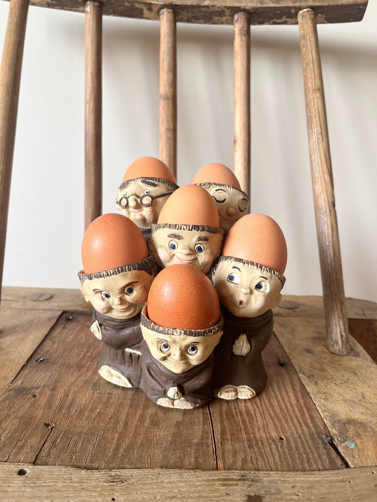 Vintage monk or friar egg holder.