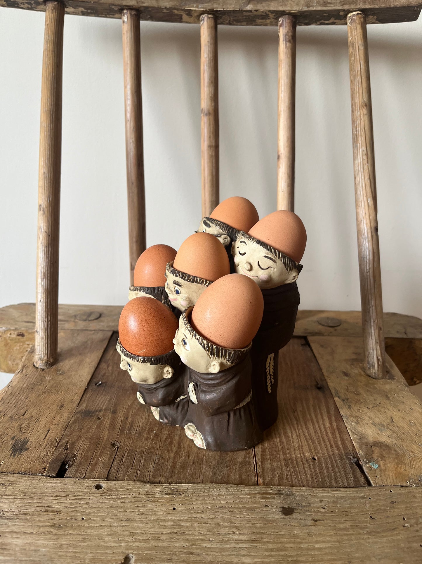 Vintage monk or friar egg holder.