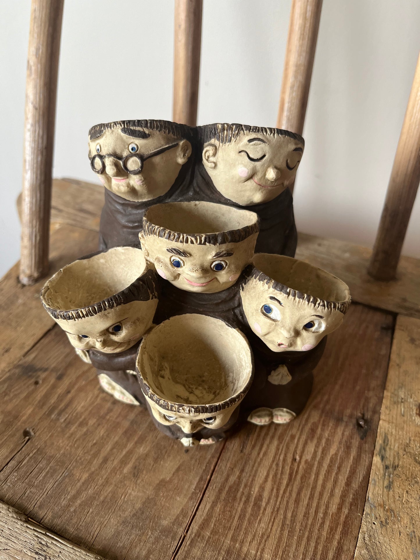 Vintage monk or friar egg holder.