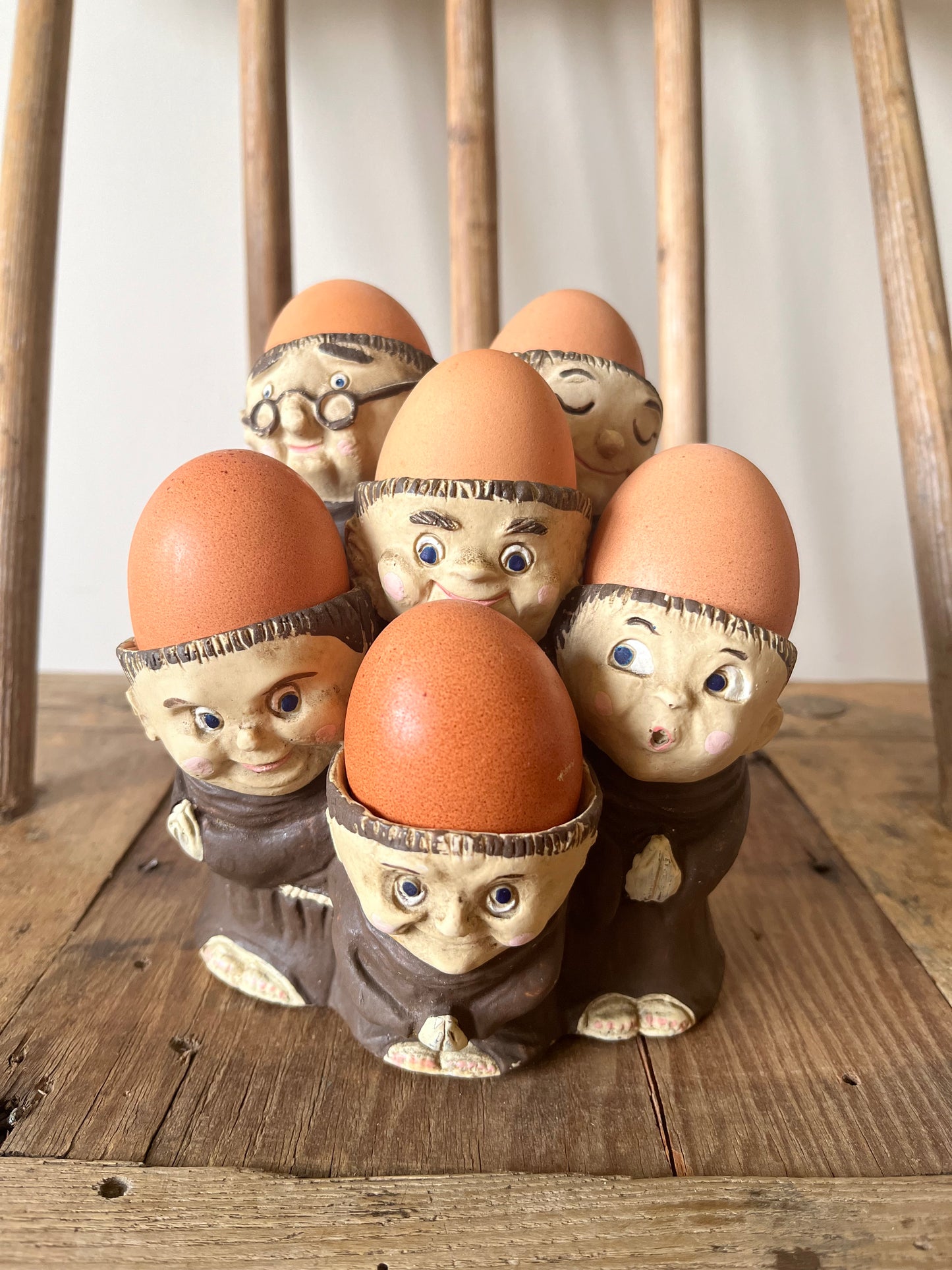 Vintage monk or friar egg holder.