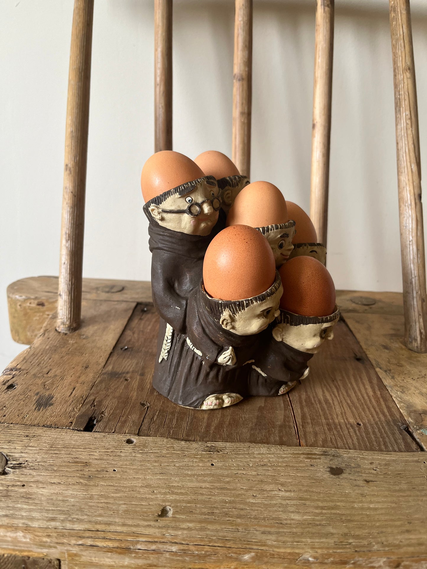 Vintage monk or friar egg holder.