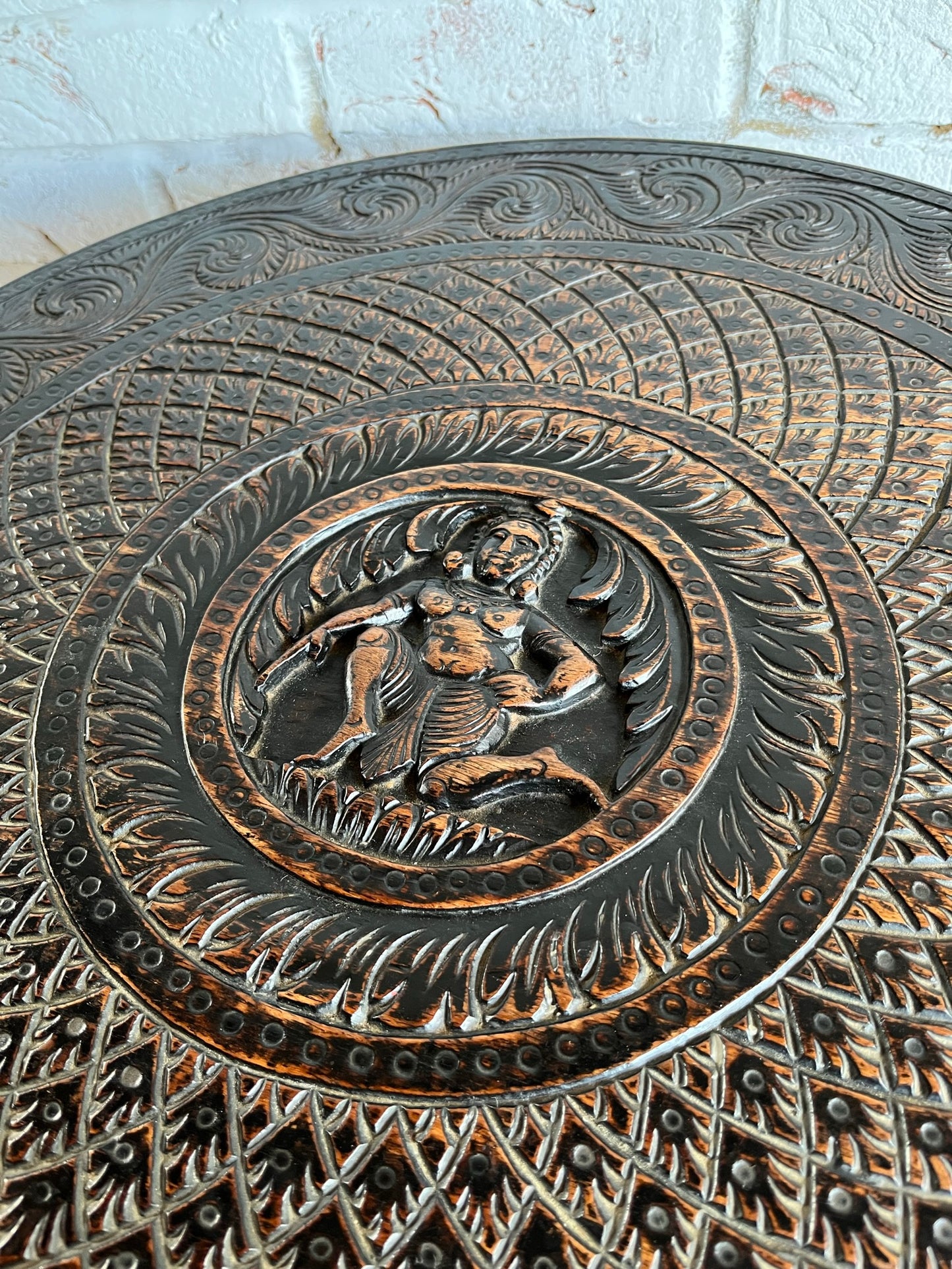 Carved Indian elephant table.