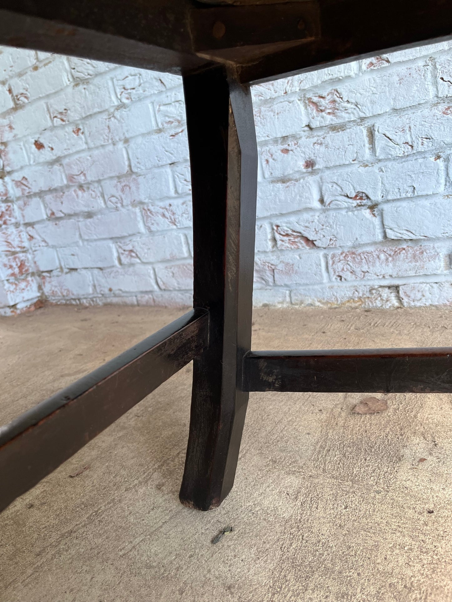 Large George III mahogany library, dining or side chair with original leather seat.