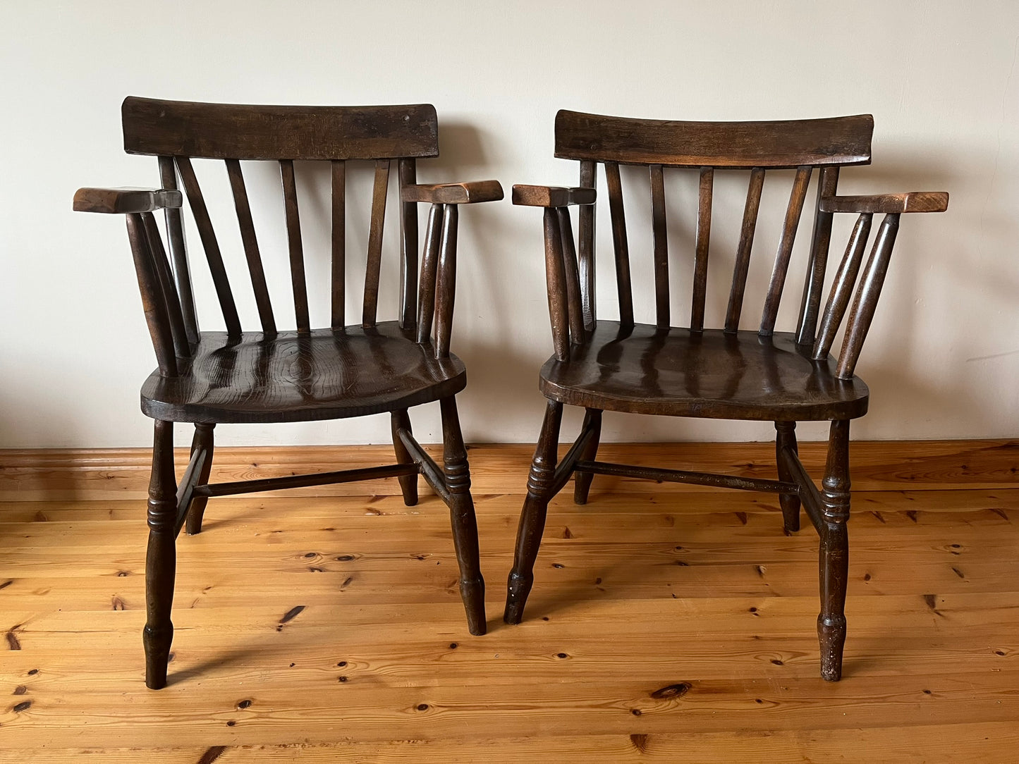 Pair of smoker's chairs from Esker Monastery, Athenry, Co. Galway, Ireland.