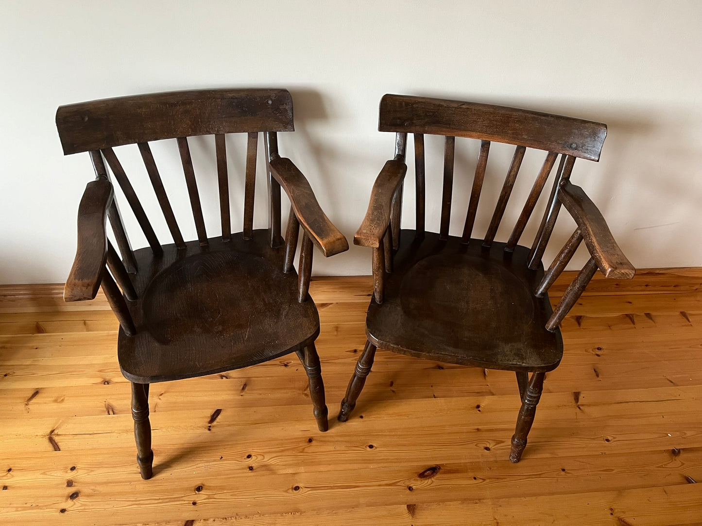 Pair of smoker's chairs from Esker Monastery, Athenry, Co. Galway, Ireland.