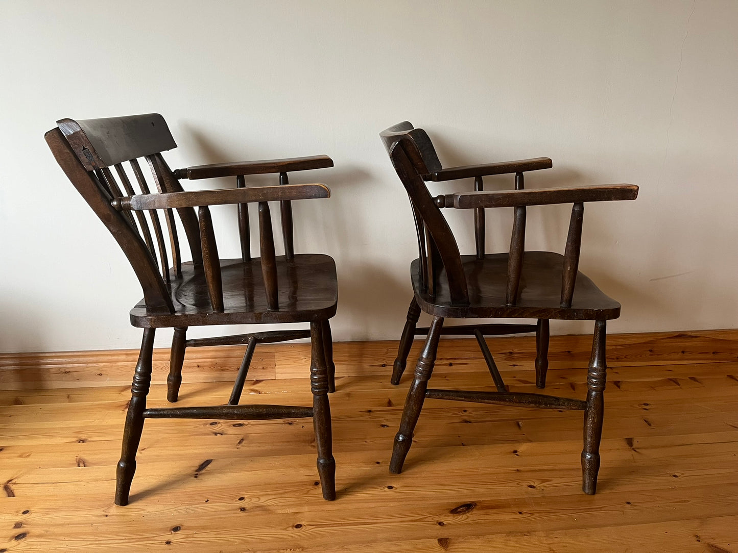 Pair of smoker's chairs from Esker Monastery, Athenry, Co. Galway, Ireland.