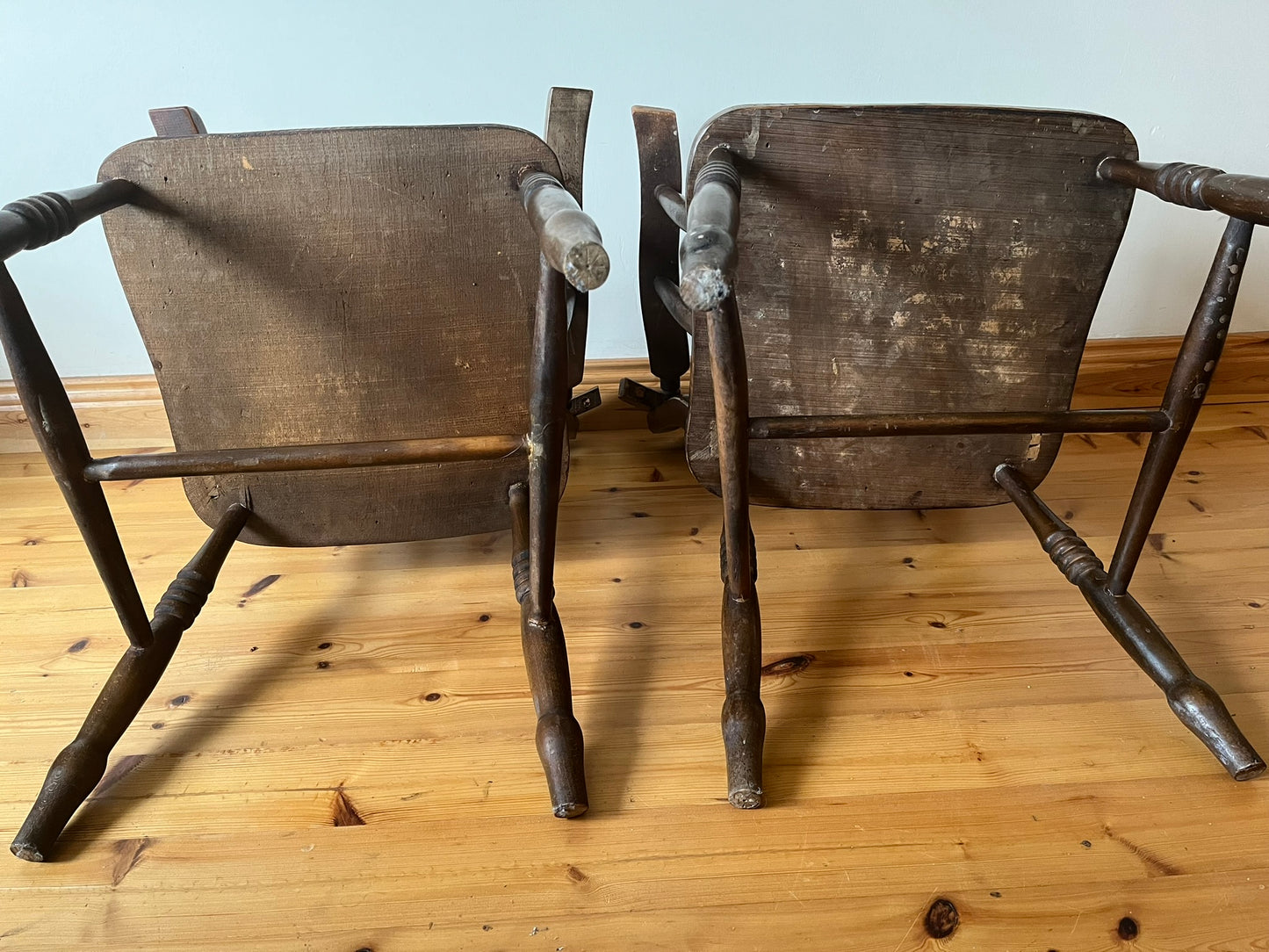 Pair of smoker's chairs from Esker Monastery, Athenry, Co. Galway, Ireland.
