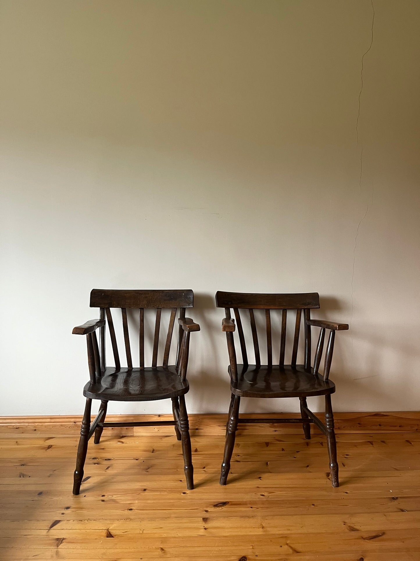 Pair of smoker's chairs from Esker Monastery, Athenry, Co. Galway, Ireland.