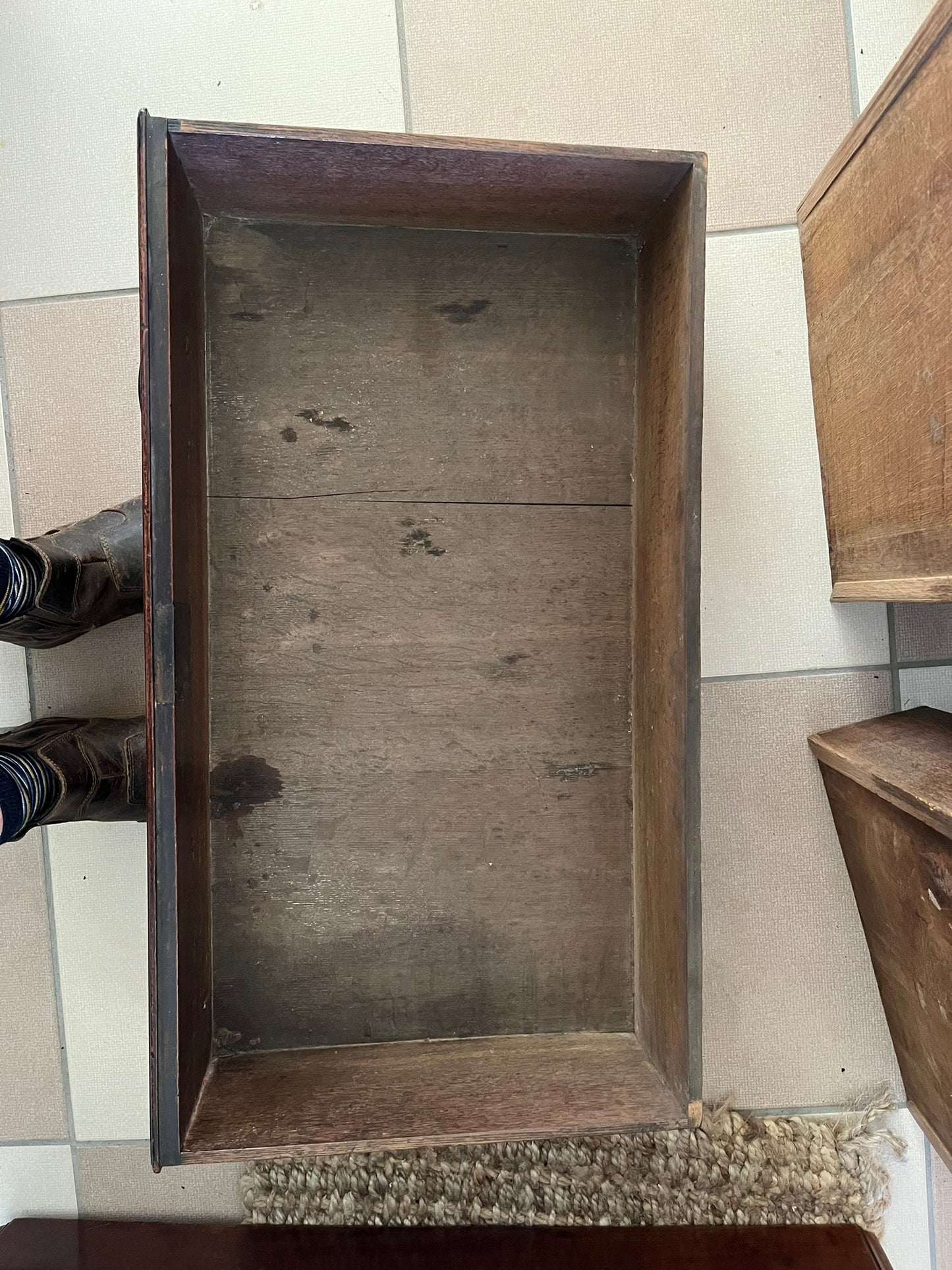 Untouched 18th century mahogany chest of drawers.