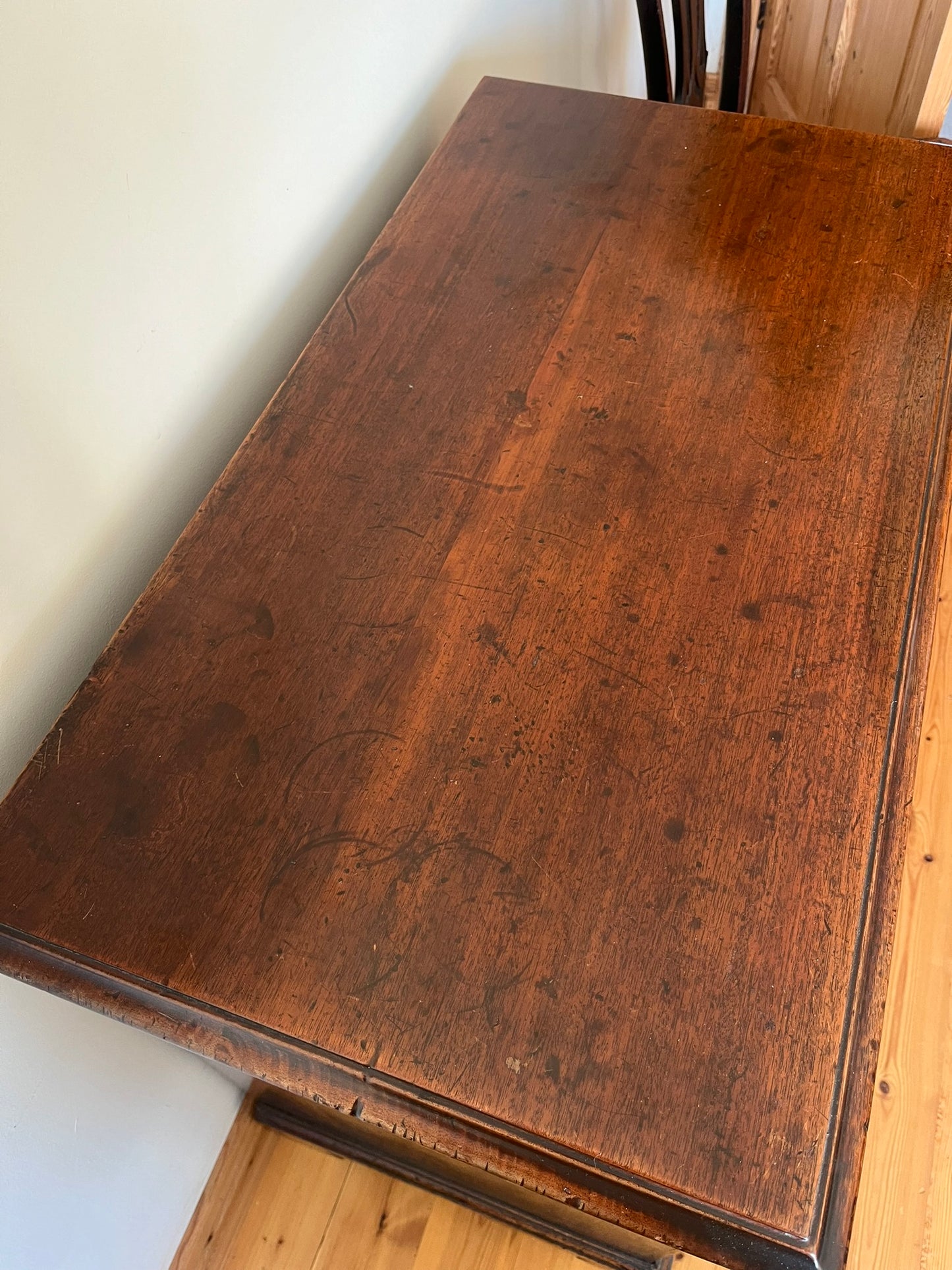 Untouched 18th century mahogany chest of drawers.