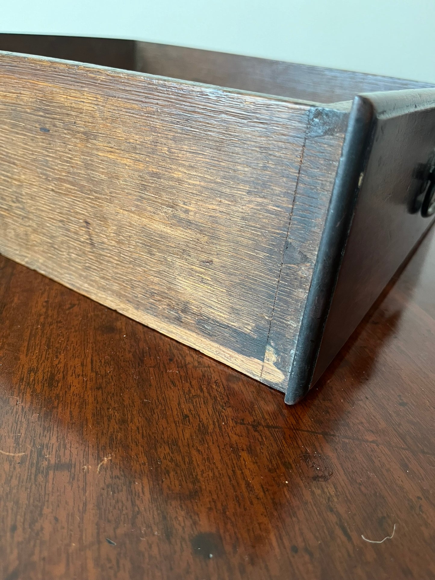 Untouched 18th century mahogany chest of drawers.