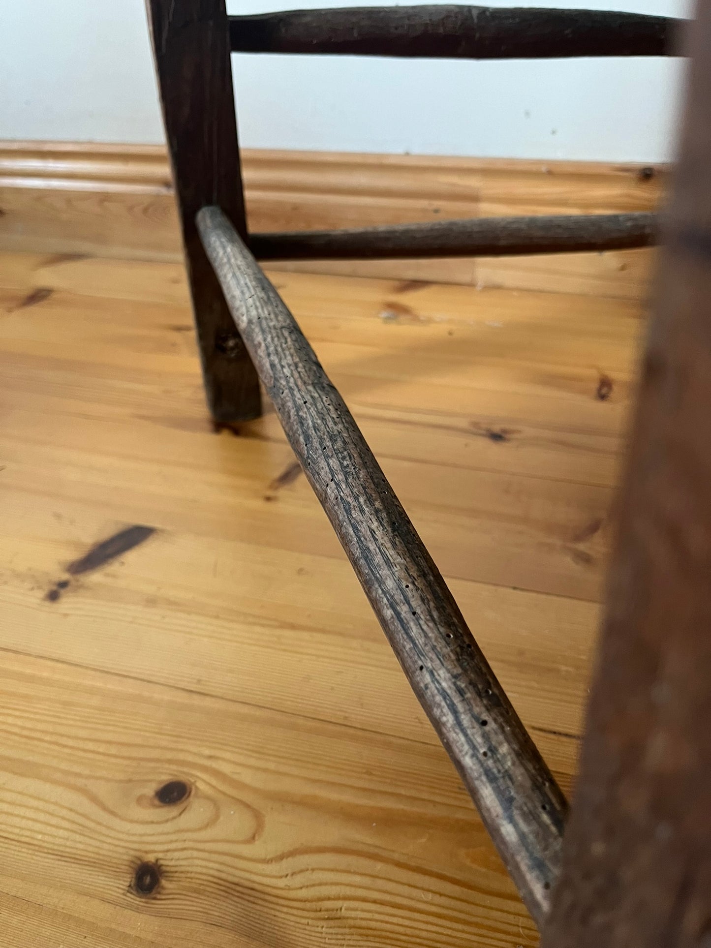 Untouched 19th century Irish vernacular sugan chair.