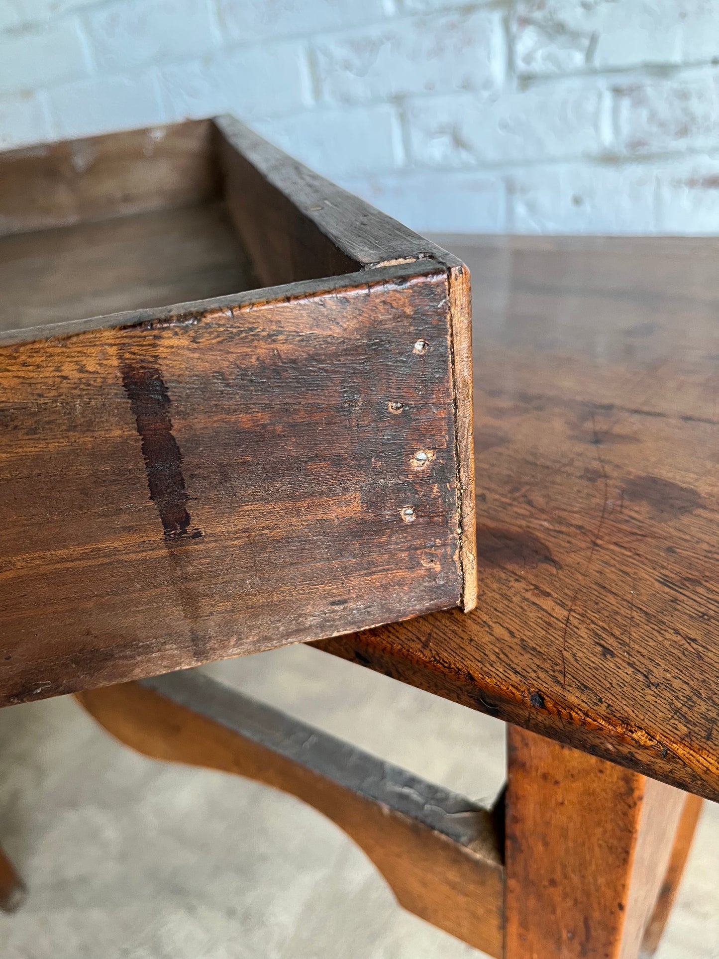 Early 19th century fruitwood side table.