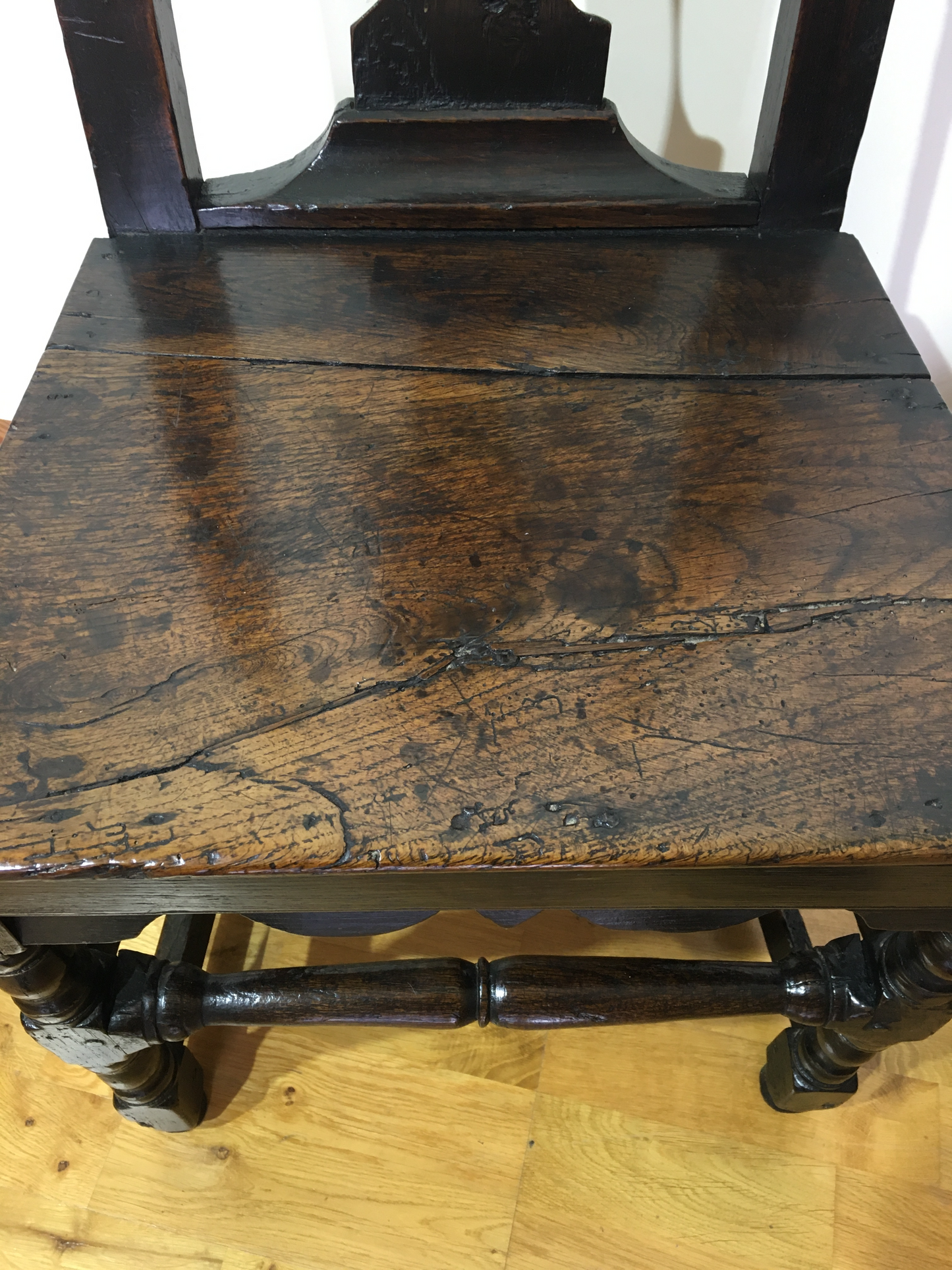 Two 17th/18th century country made chairs.