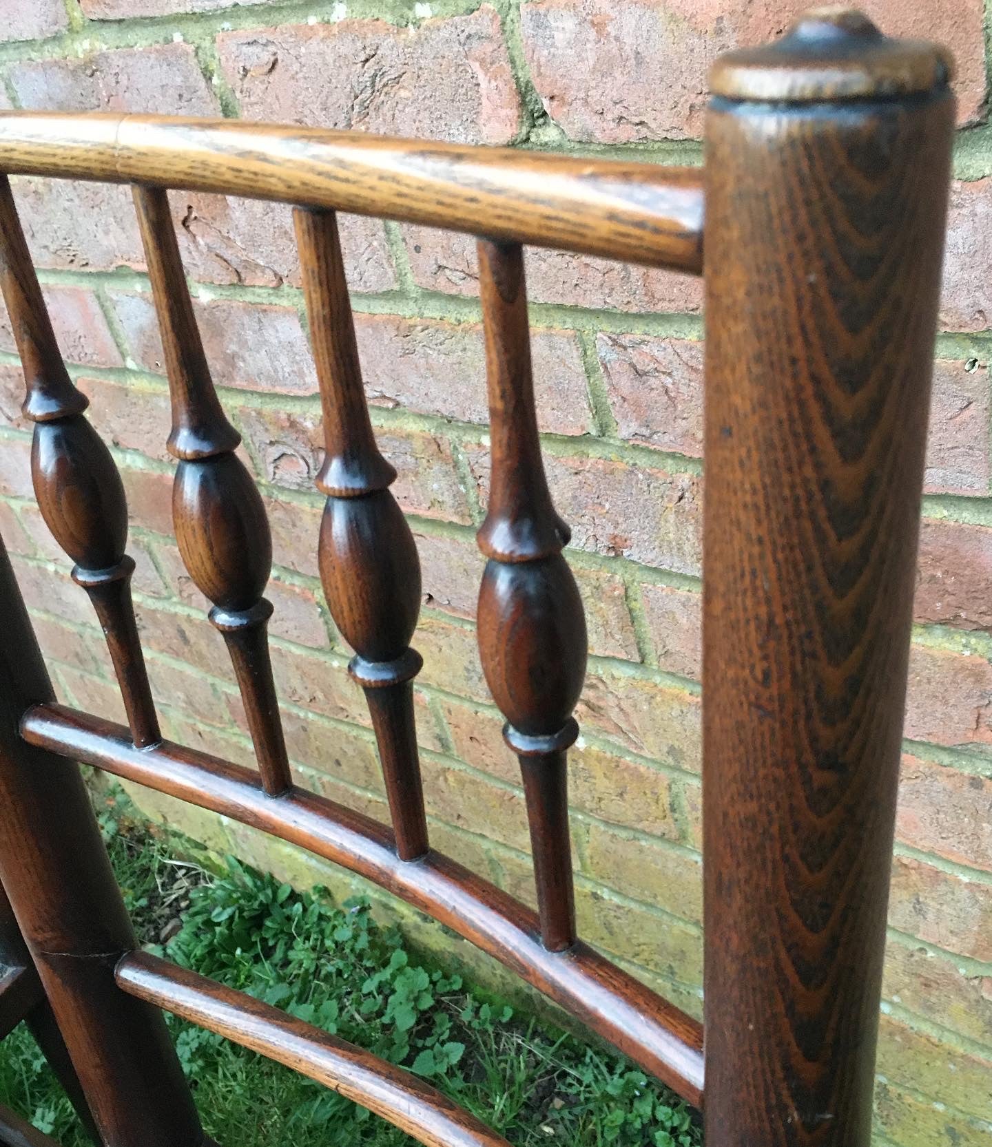 Five 19th century oak and ash dining chairs.