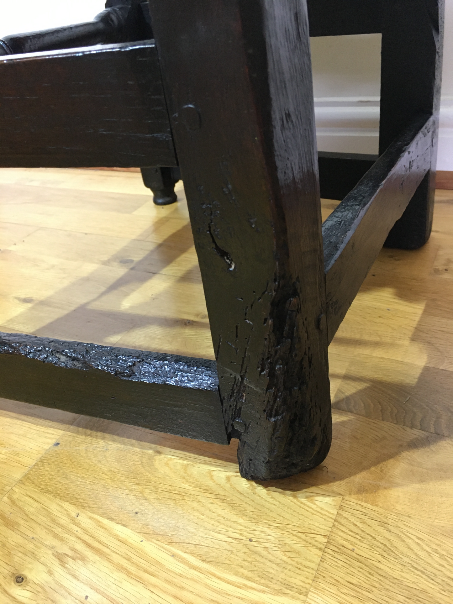 Two 17th/18th century country made chairs.