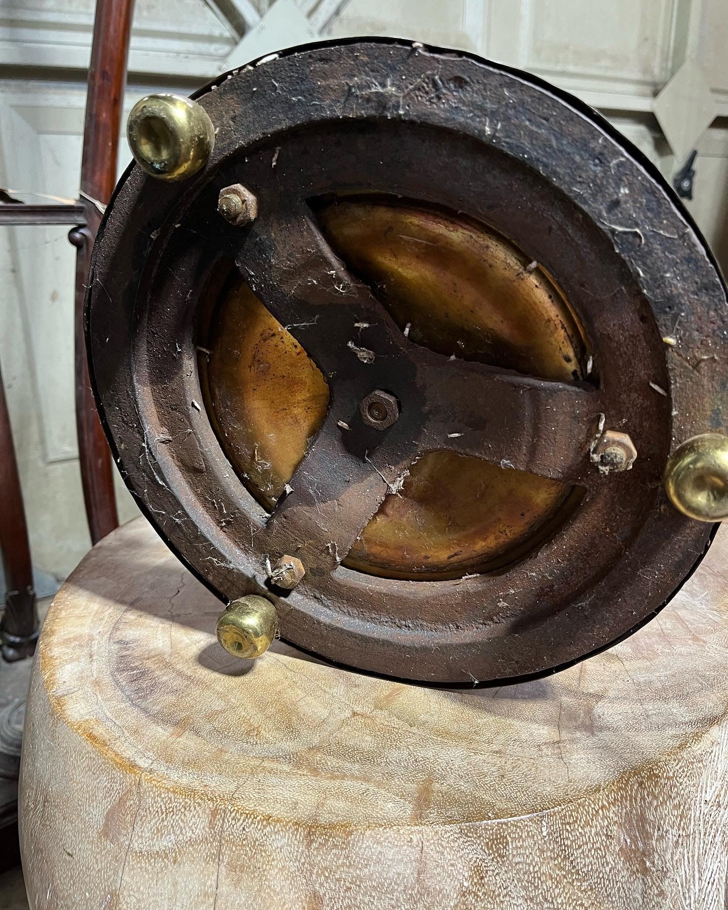 Early 20th century brass adjustable standard lamp or reading lamp.