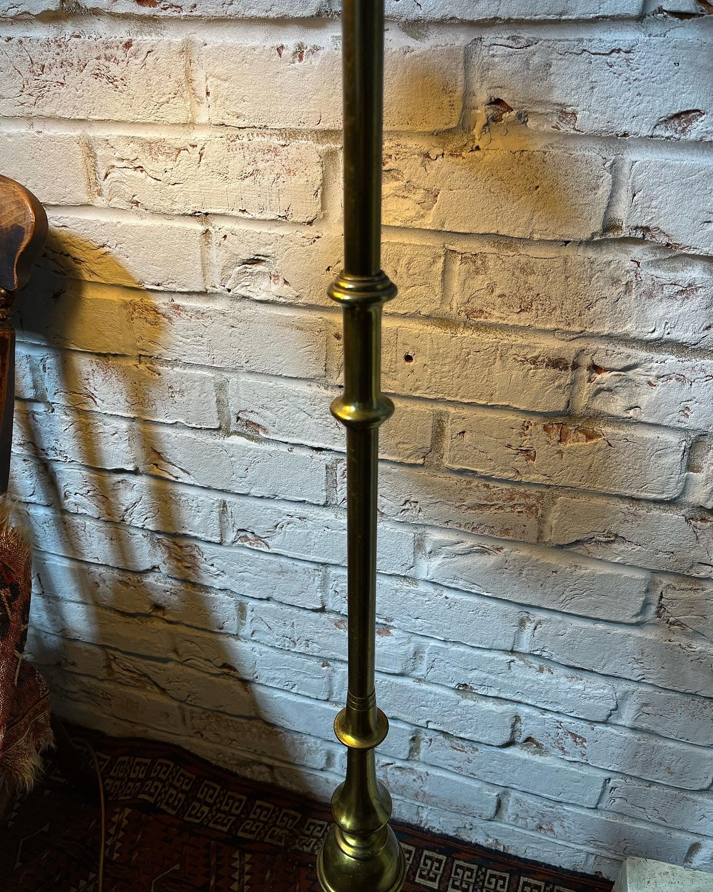 Early 20th century brass adjustable standard lamp or reading lamp.