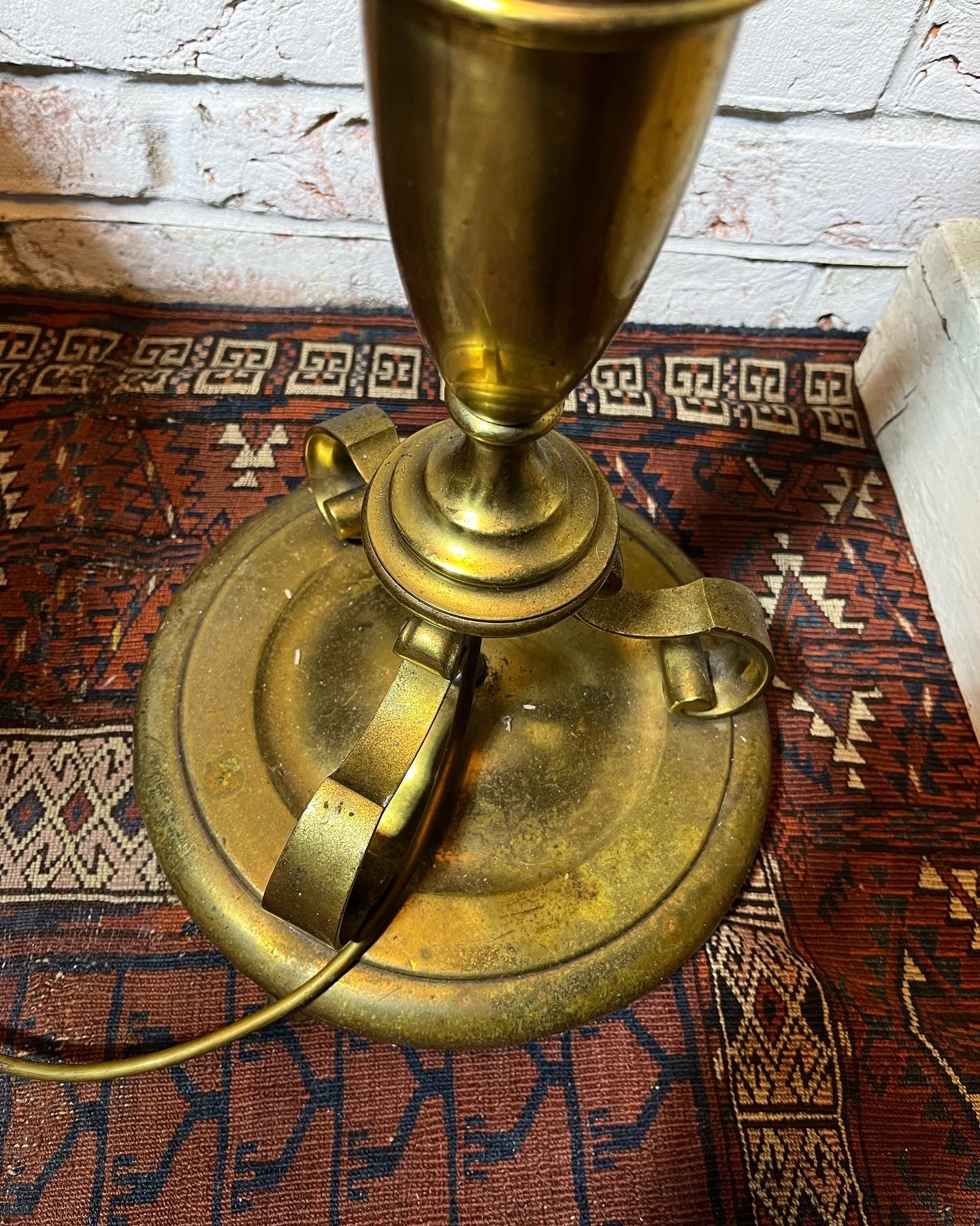 Early 20th century brass adjustable standard lamp or reading lamp.