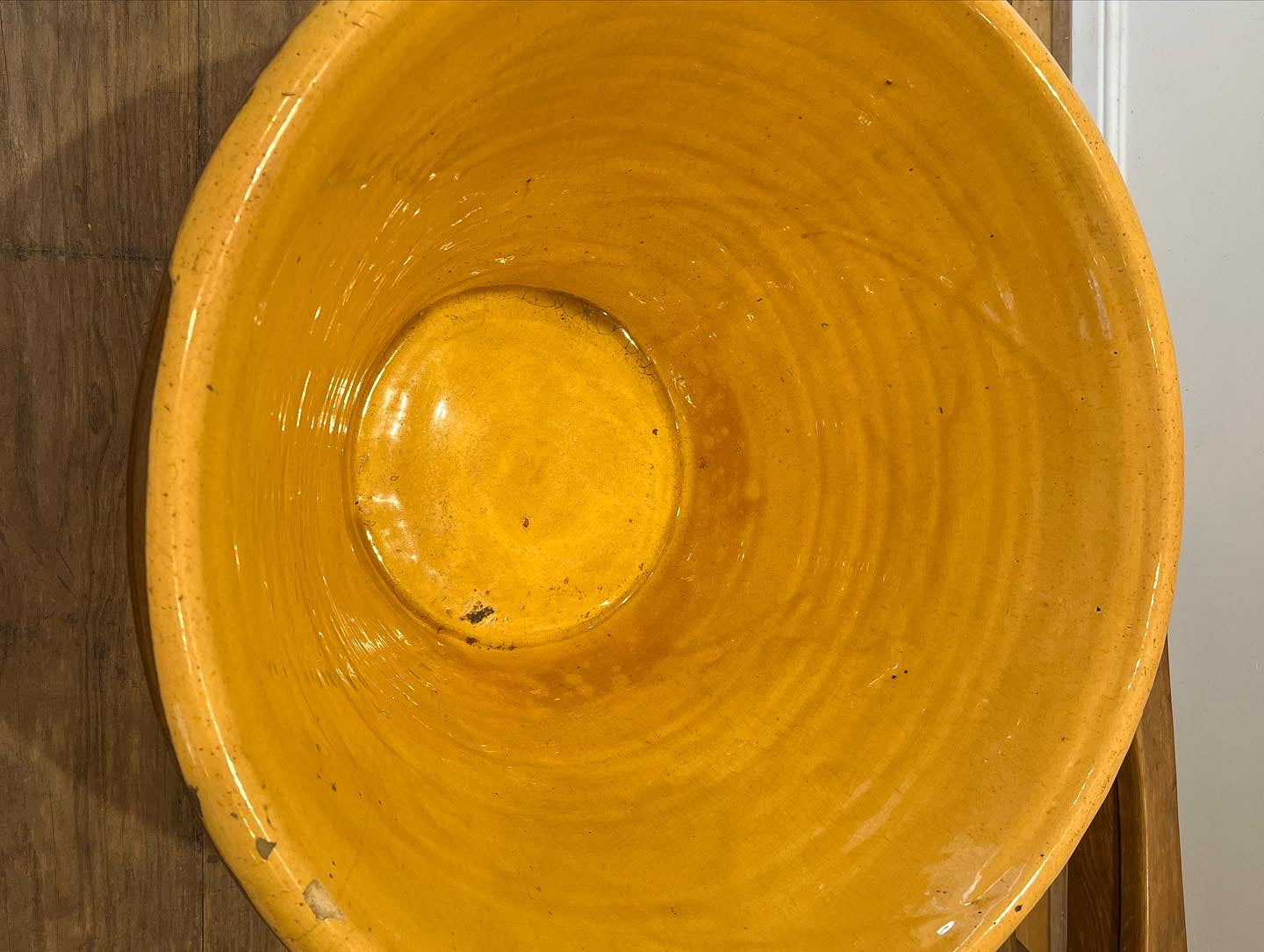 Huge slipware dairy bowl (or proofing bowl or pancheon bowl).