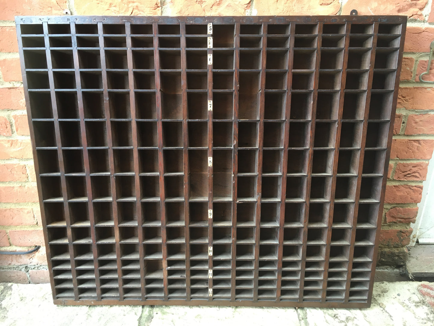 Industrial wooden storage pigeon holes