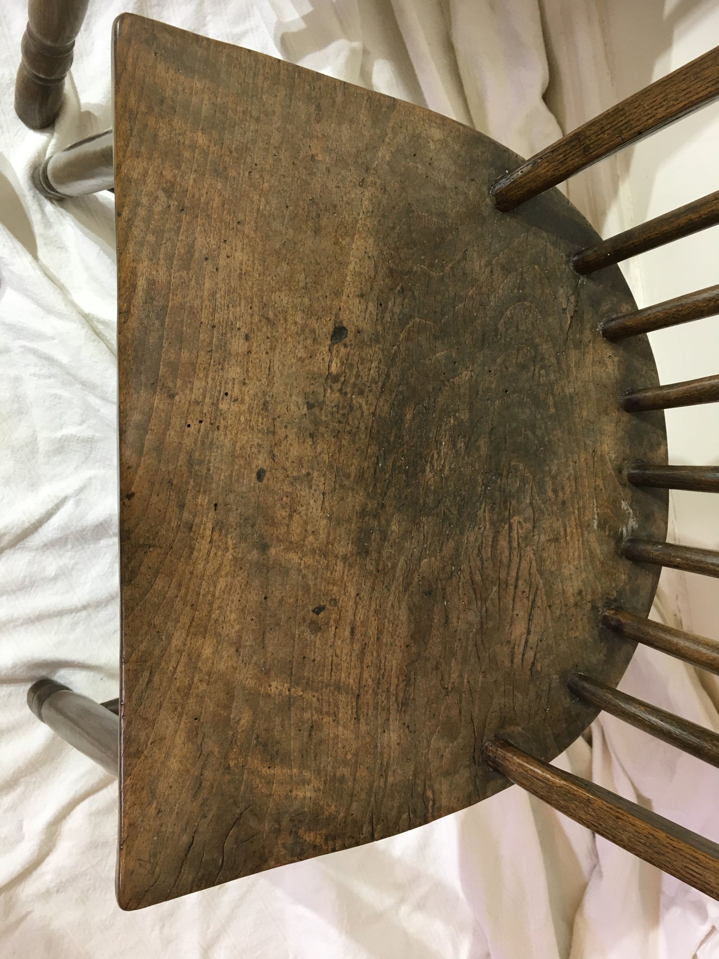 Pair of 18th or early 19th century spindle back west country chairs,