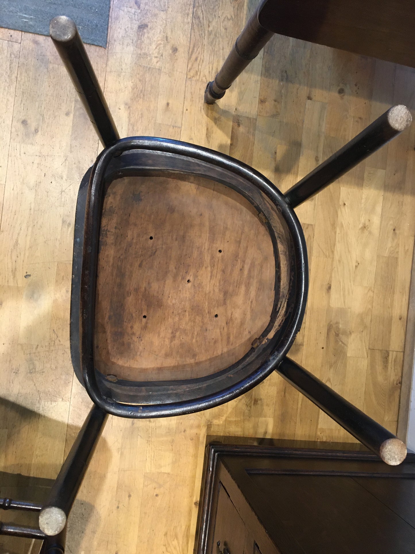 Rare Thonet tub chair/armchair with rexine seat and back