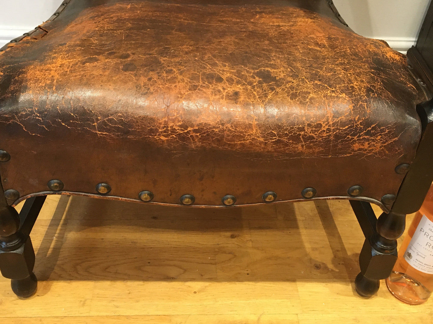 1930's leather seated armchair
