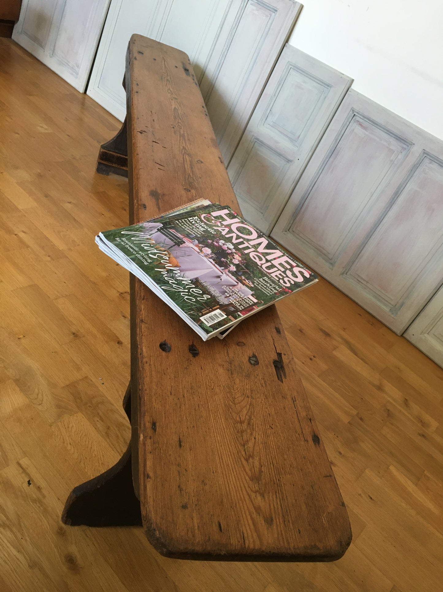 Victorian pine bench