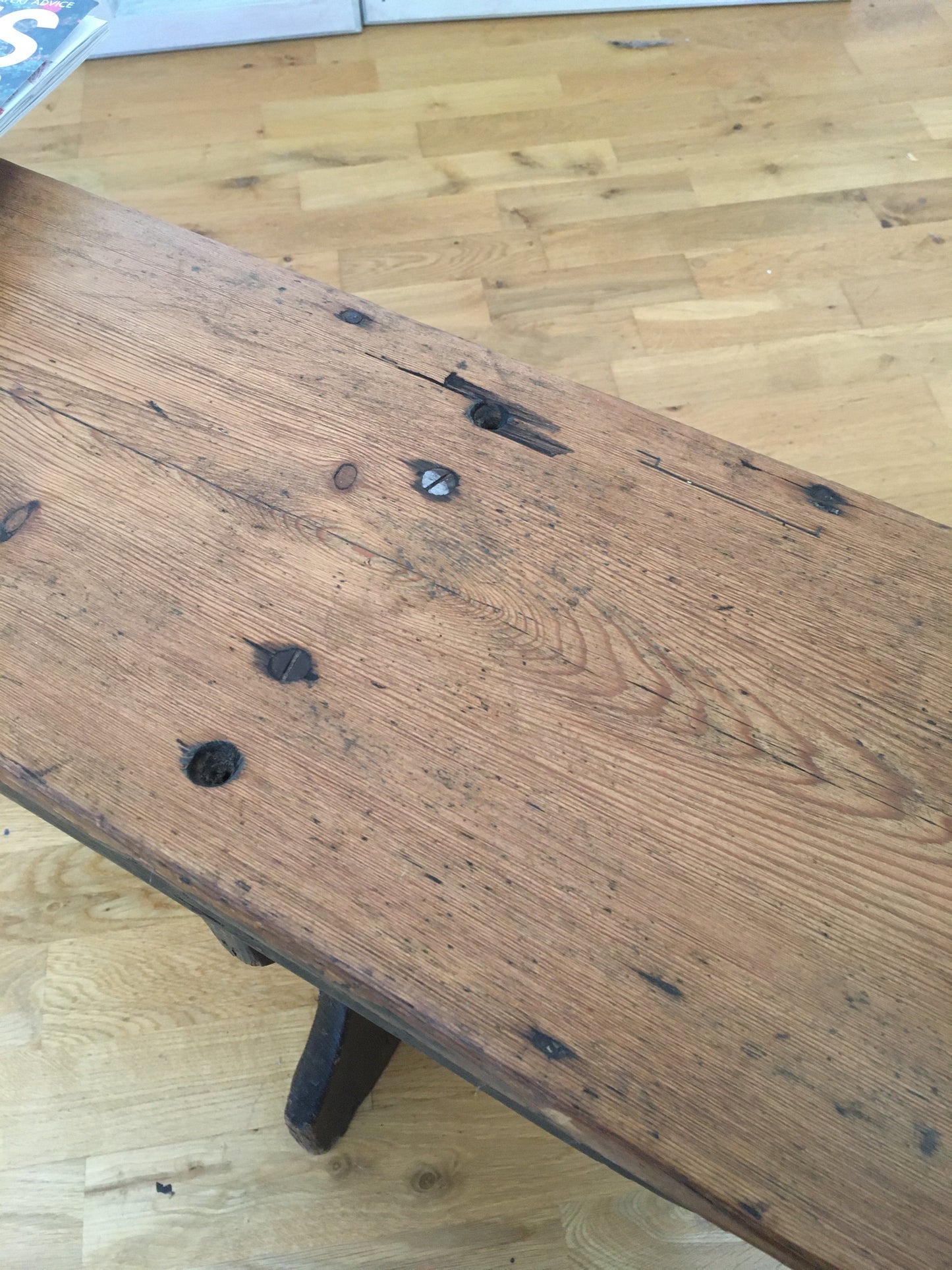 Victorian pine bench