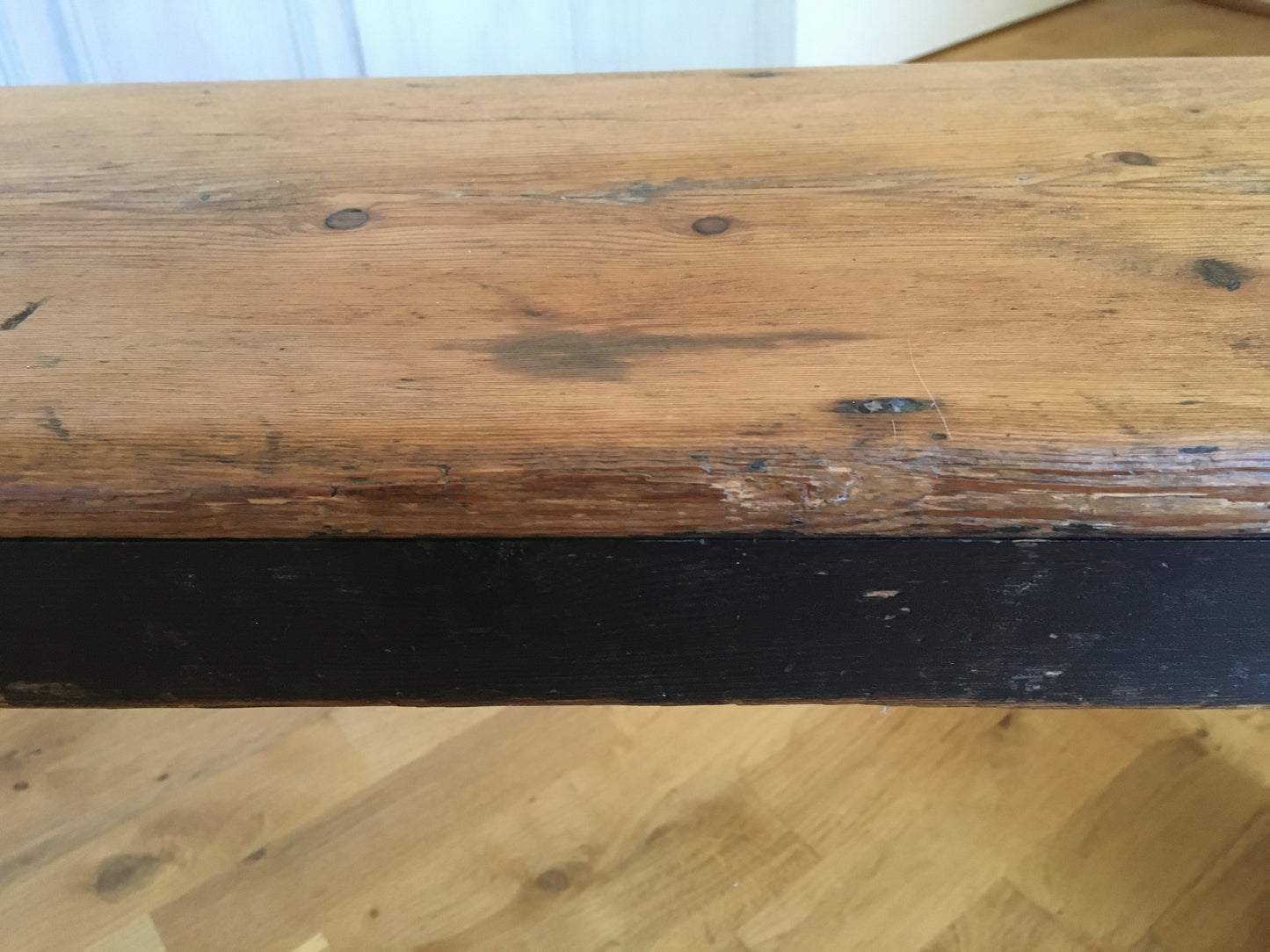 Victorian pine bench