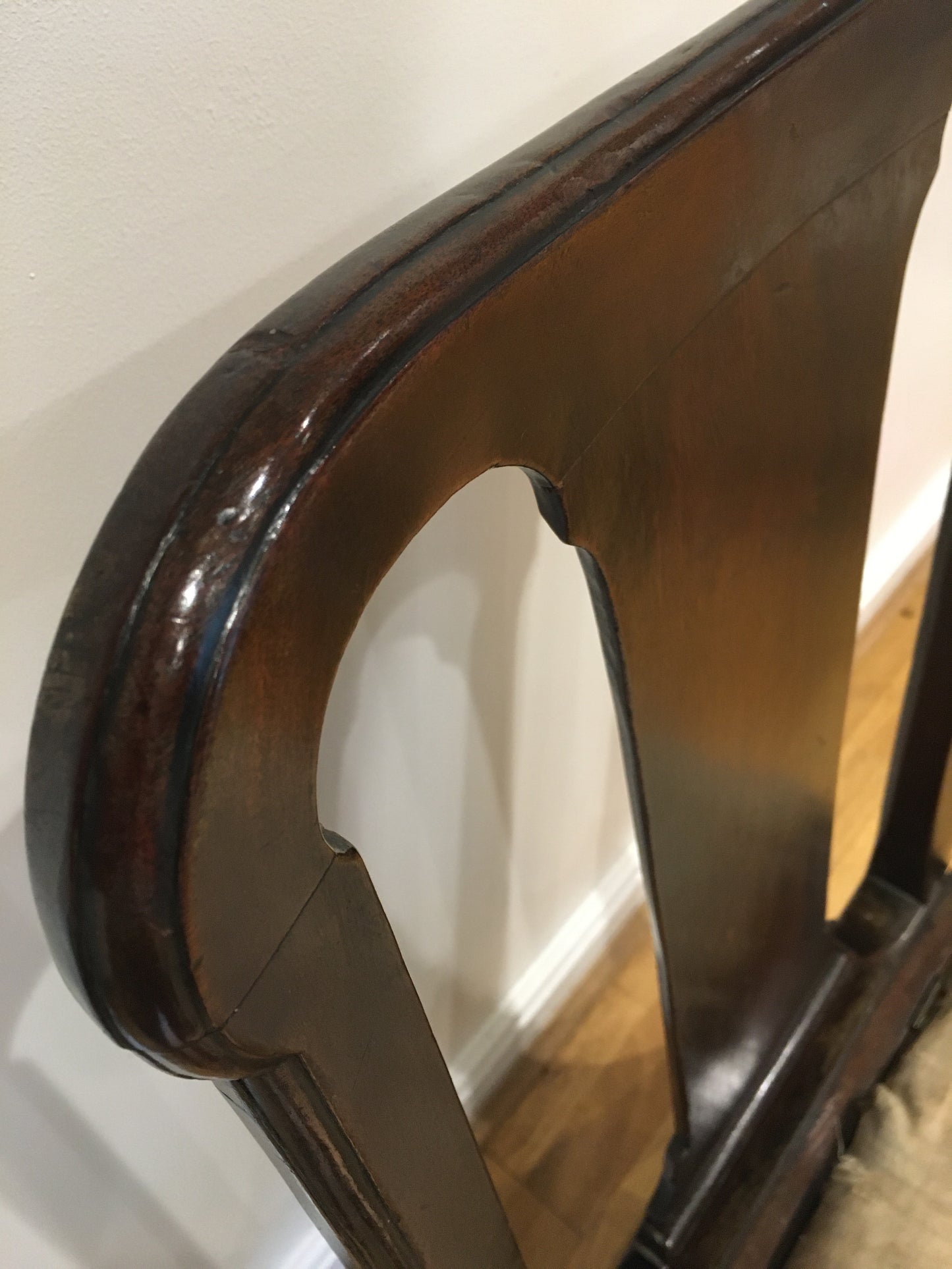 18th-century mahogany side chair/commode.