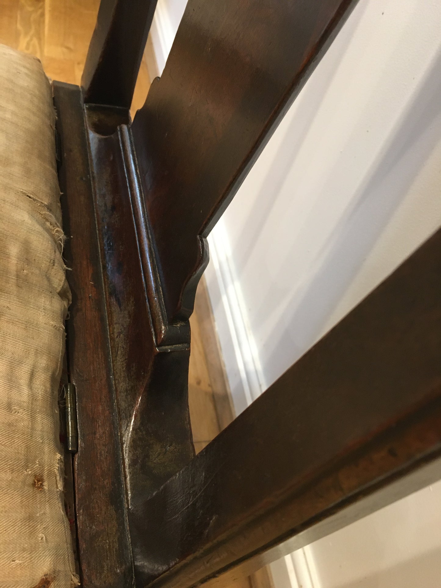 18th-century mahogany side chair/commode.