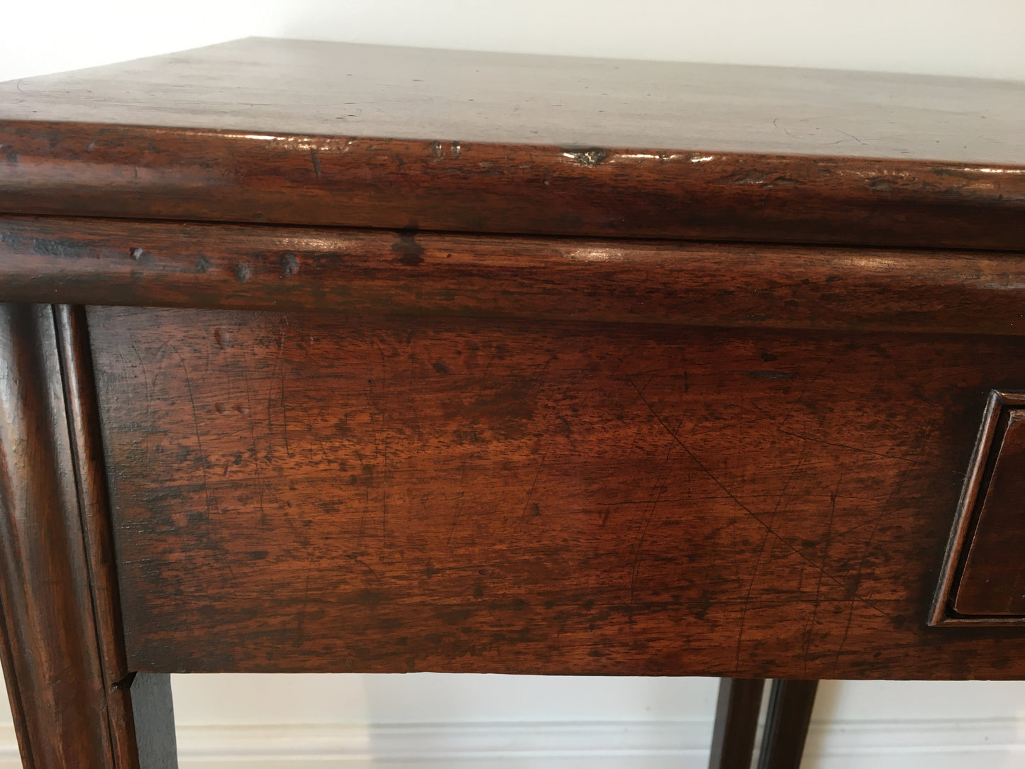 George III mahogany fold-over tea table
