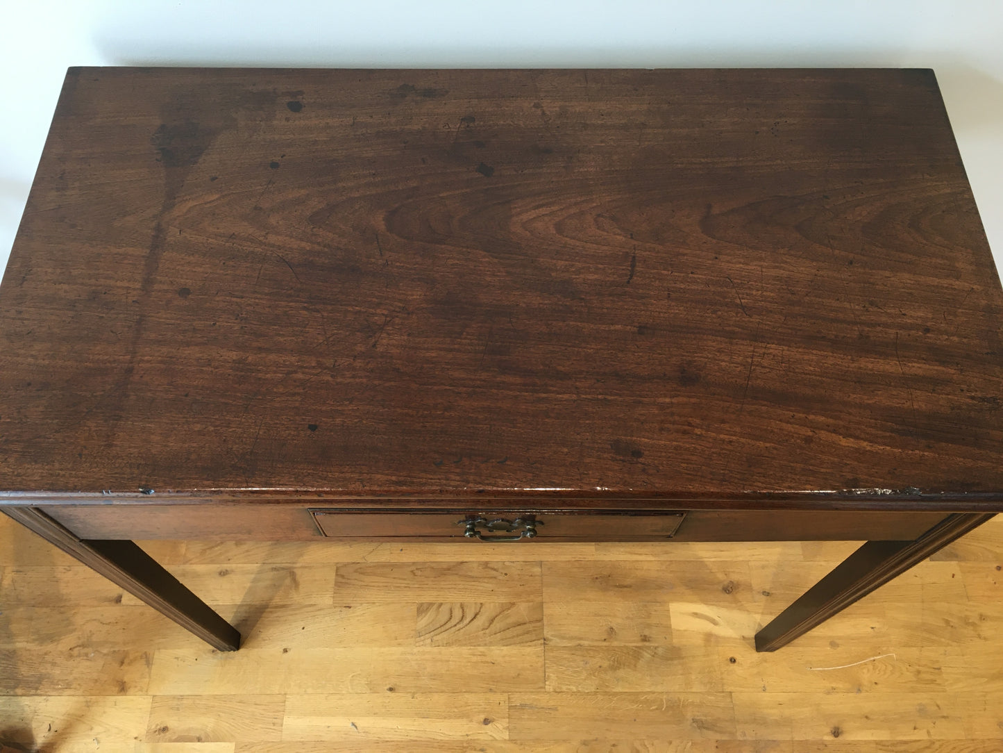 George III mahogany fold-over tea table