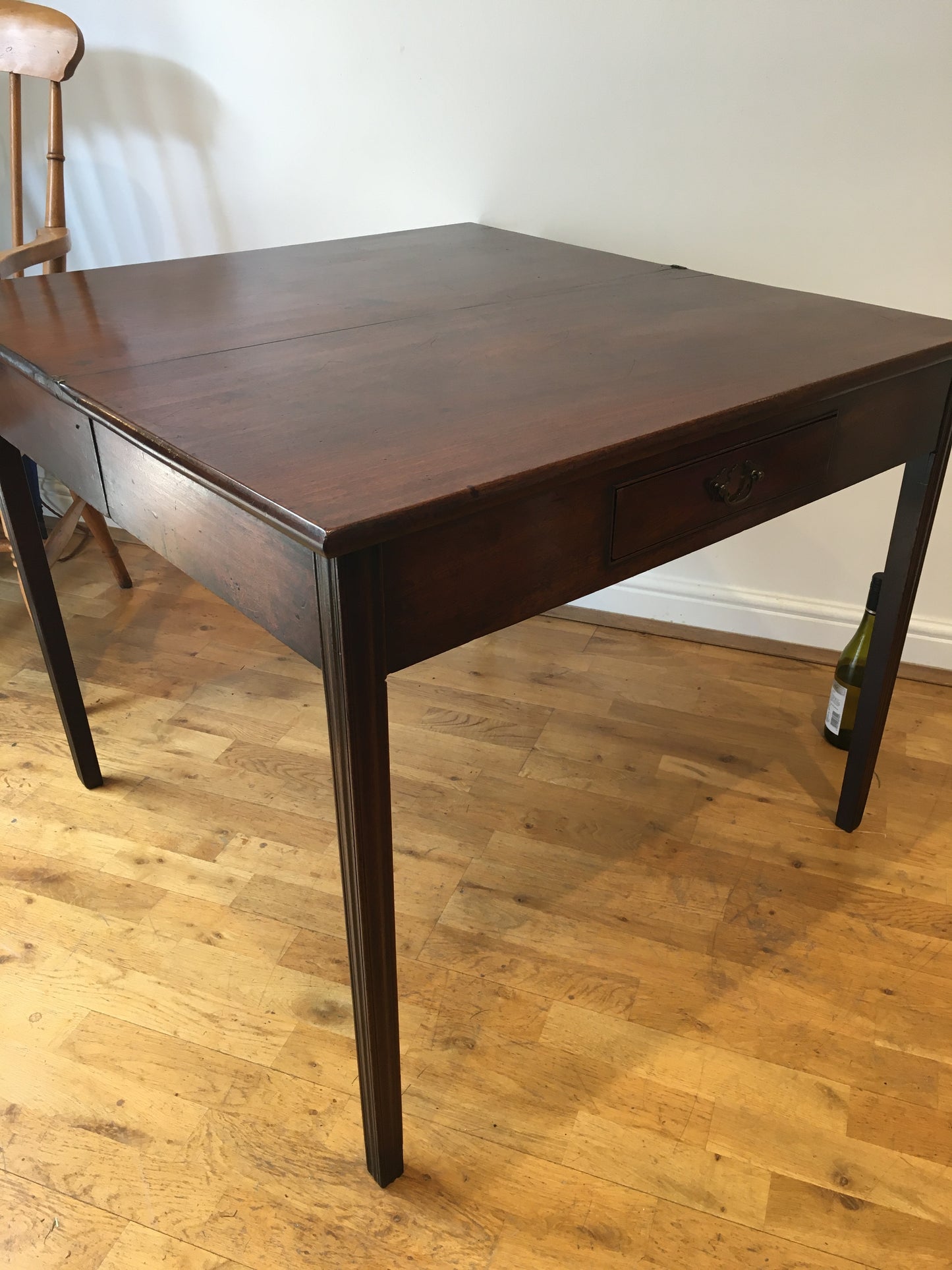George III mahogany fold-over tea table