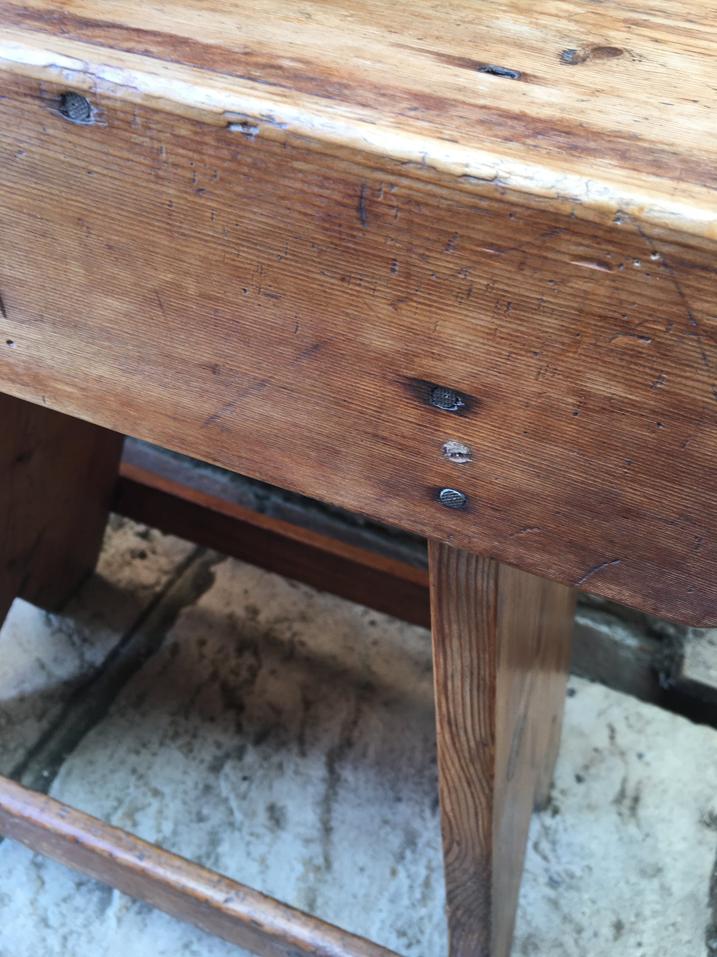 3 late 19th/early 20th century provincial pine stools or side tables.