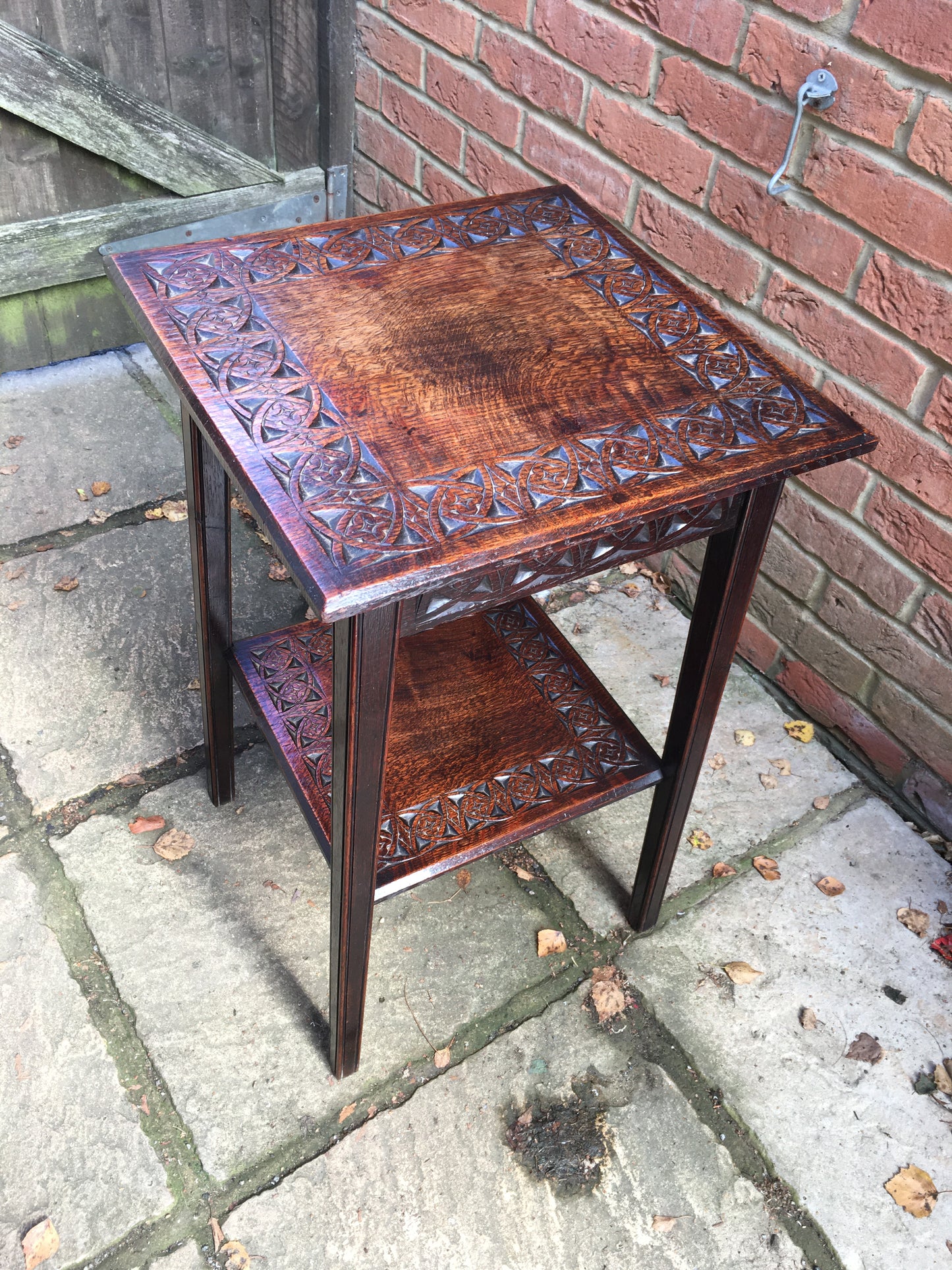 Art nouveau oak occasional table