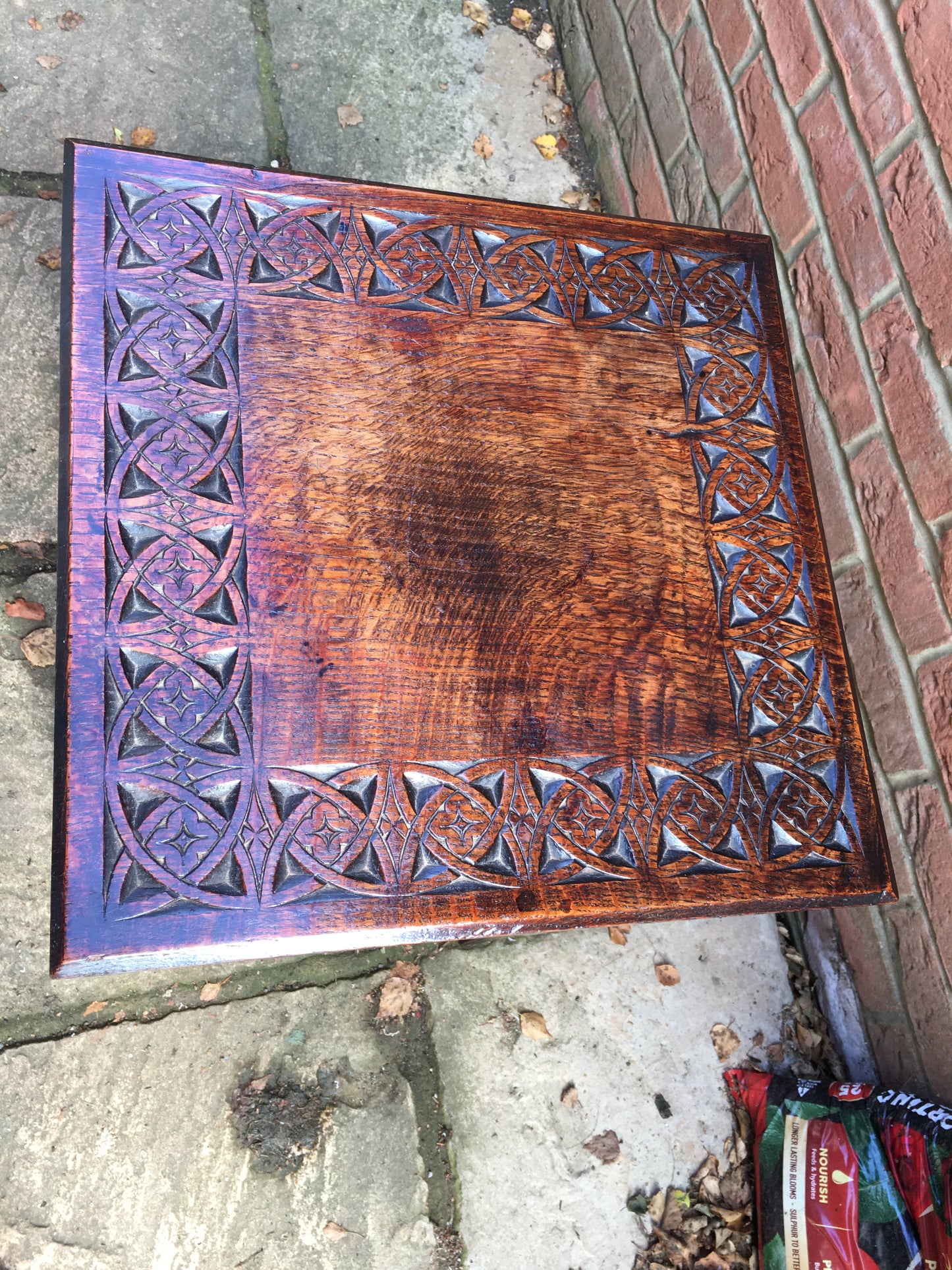 Art nouveau oak occasional table