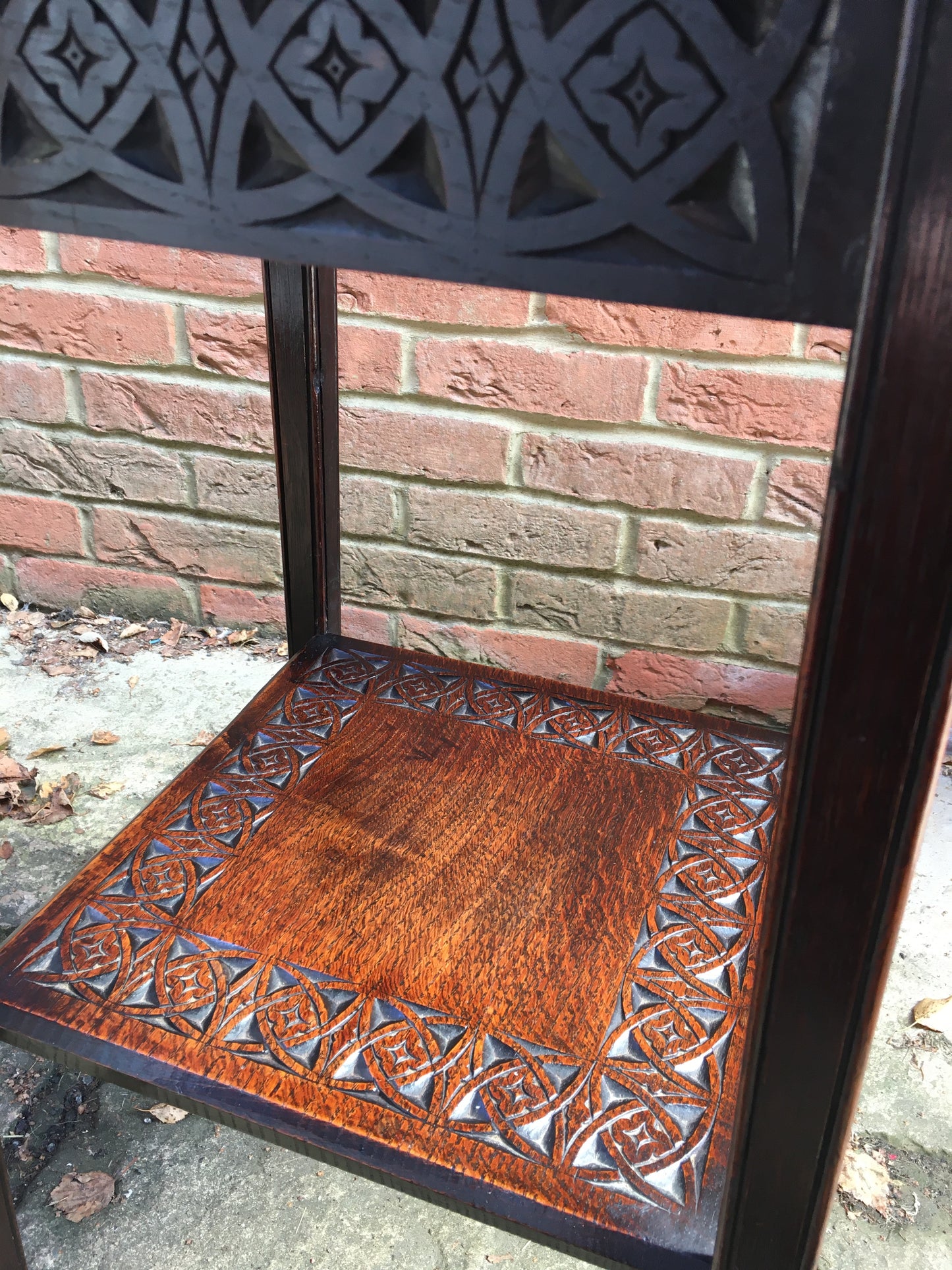 Art nouveau oak occasional table