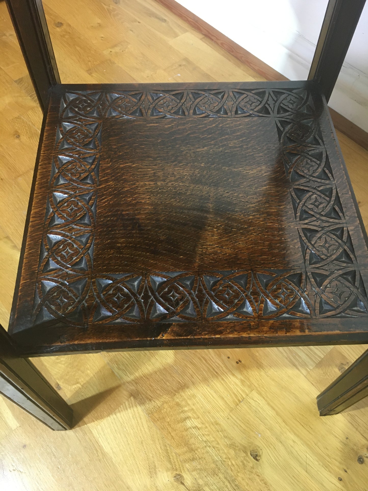 Art nouveau oak occasional table