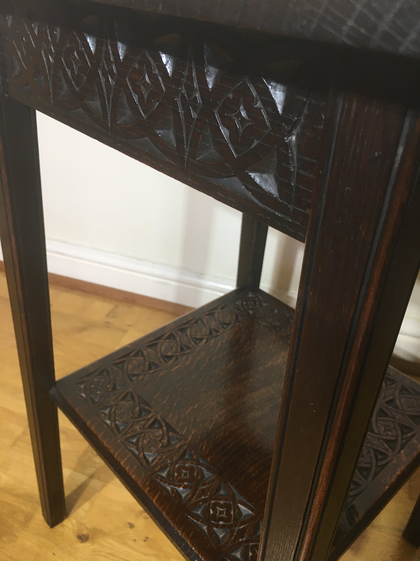 Art nouveau oak occasional table