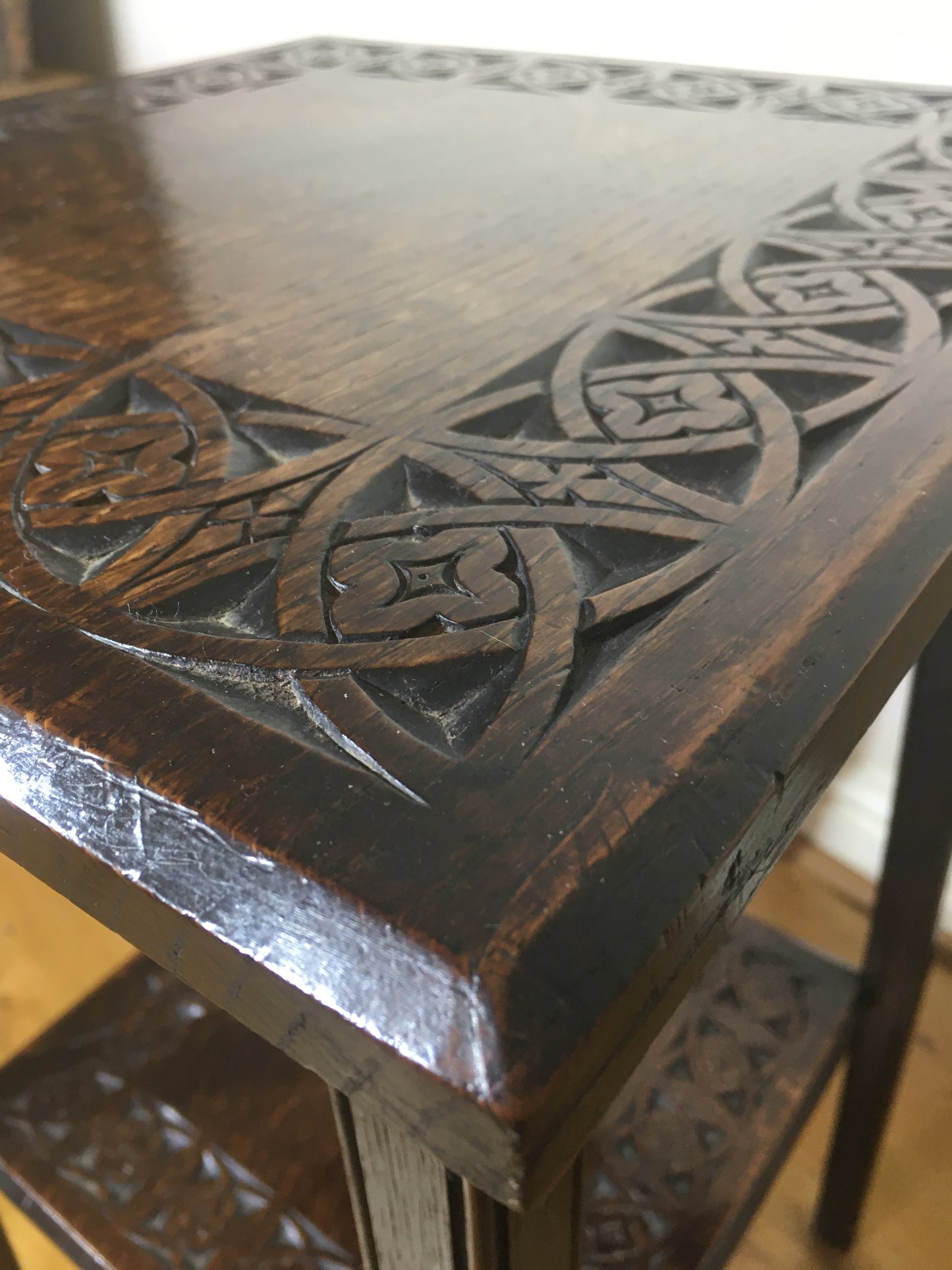 Art nouveau oak occasional table