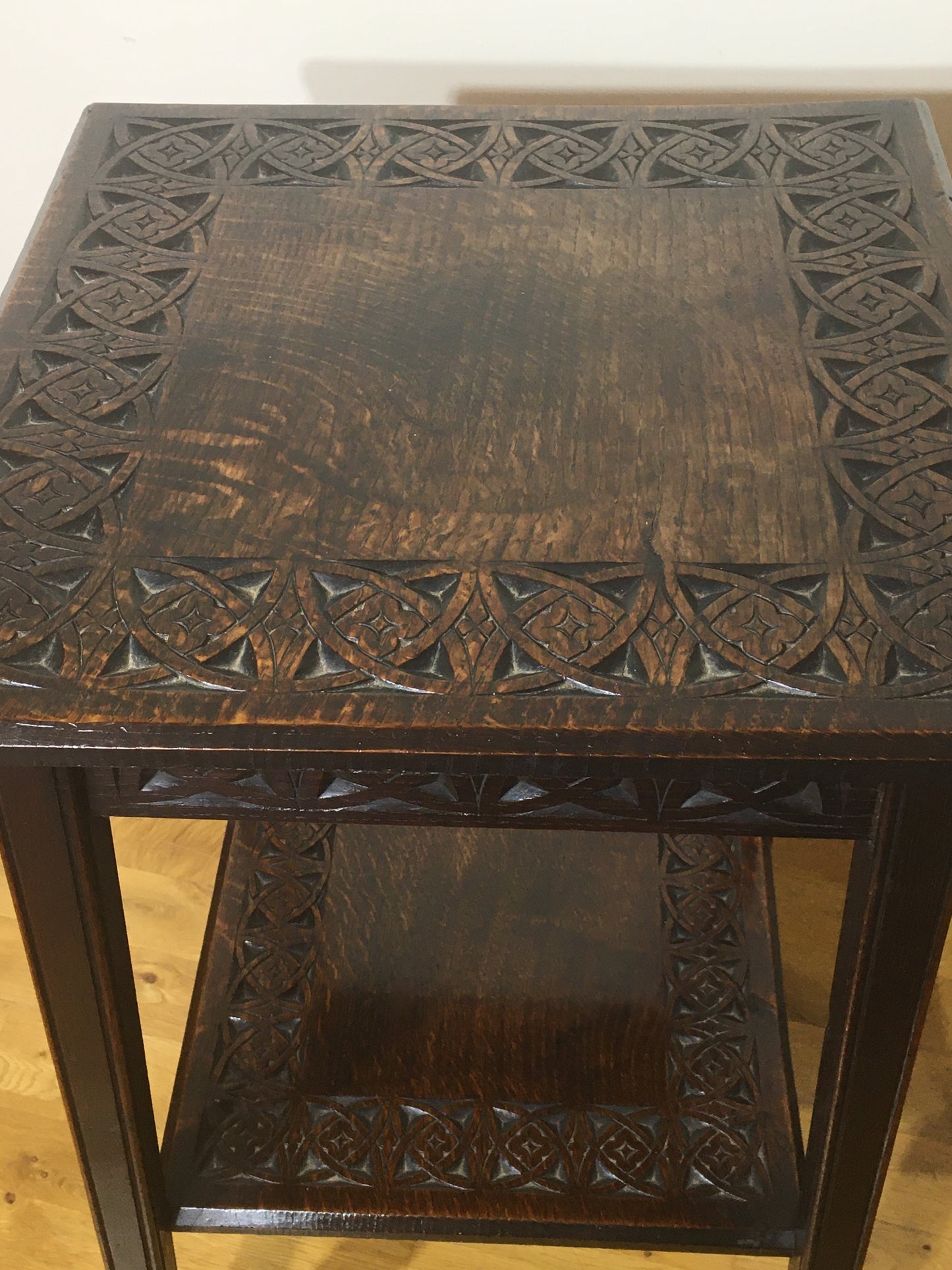 Art nouveau oak occasional table