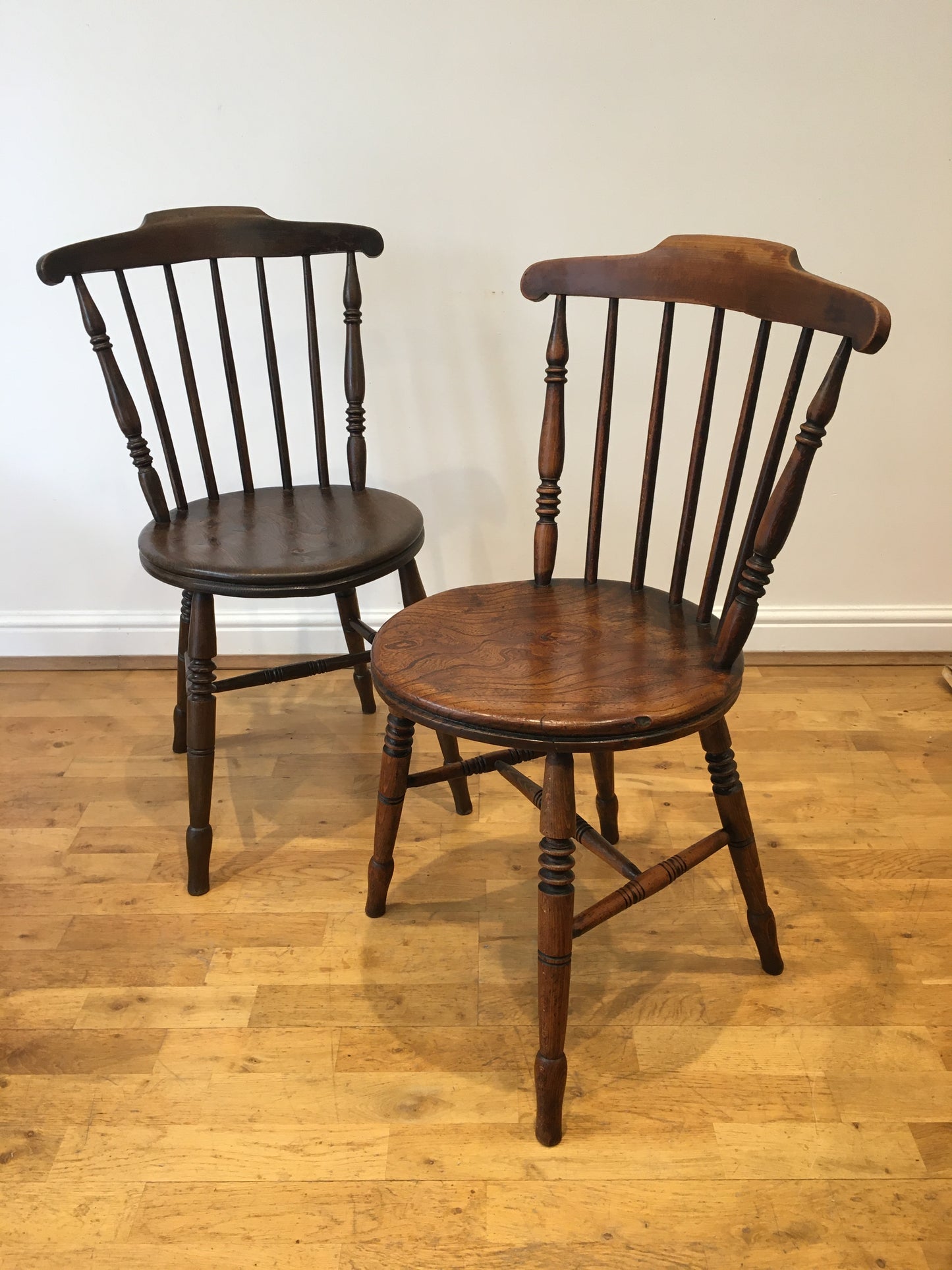 Pair of early 20th-century penny chairs.