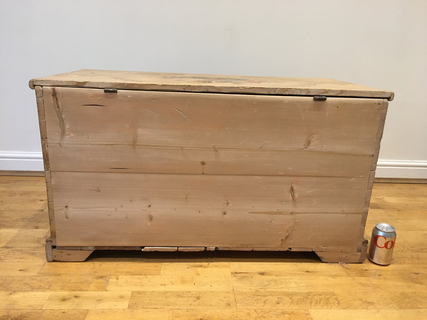 Late 19th/early 20th century painted pine chest or blanket box.