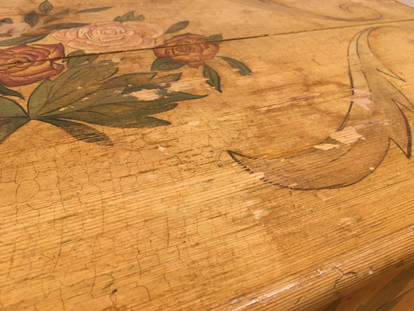 Late 19th/early 20th century painted pine chest or blanket box.