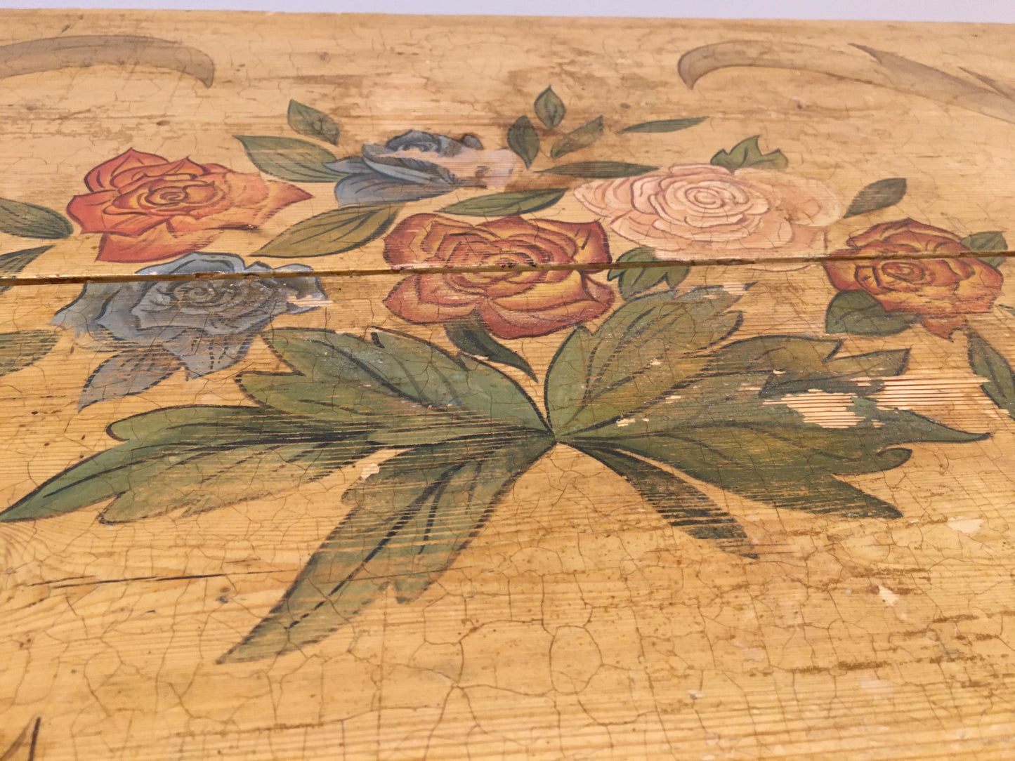 Late 19th/early 20th century painted pine chest or blanket box.