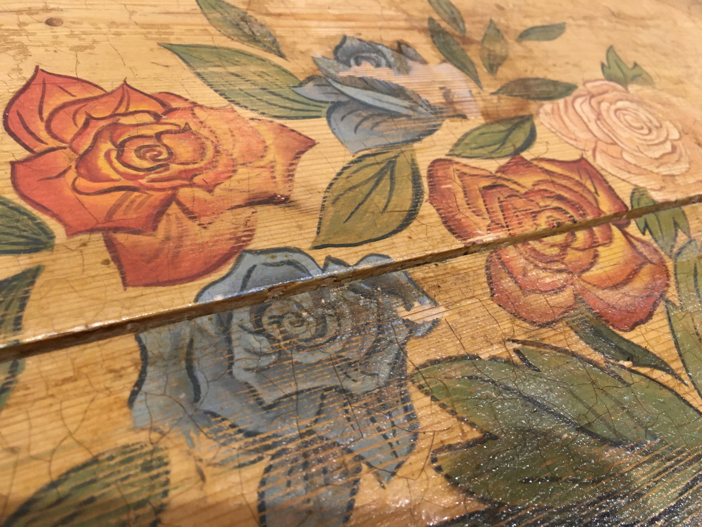Late 19th/early 20th century painted pine chest or blanket box.