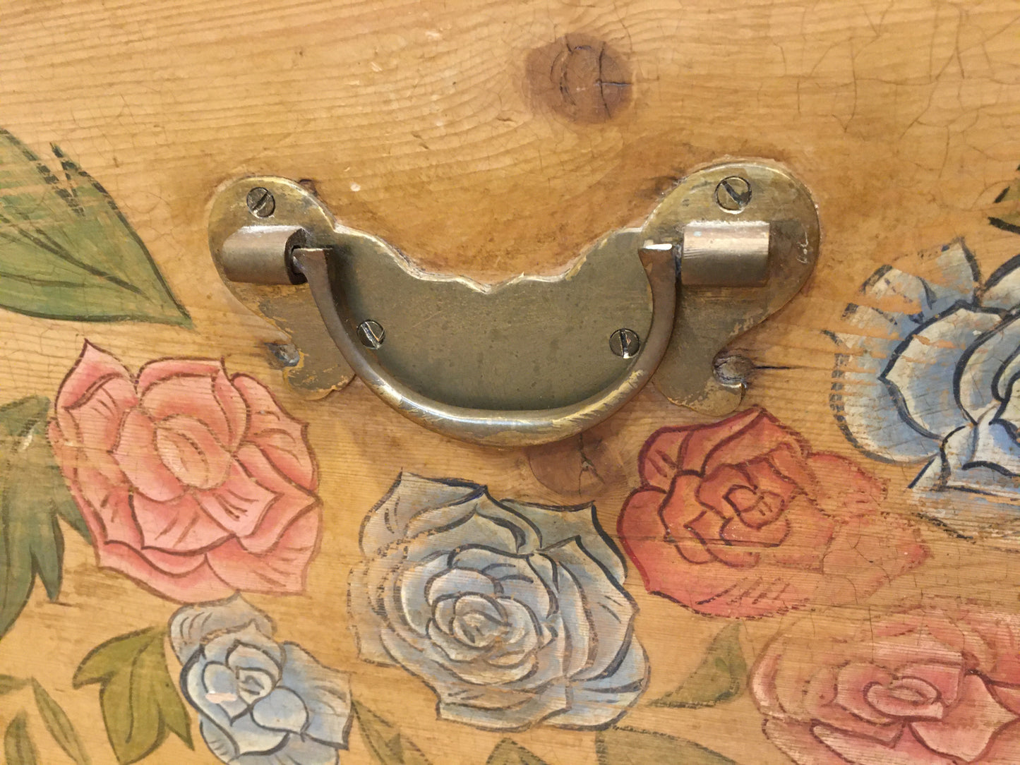 Late 19th/early 20th century painted pine chest or blanket box.